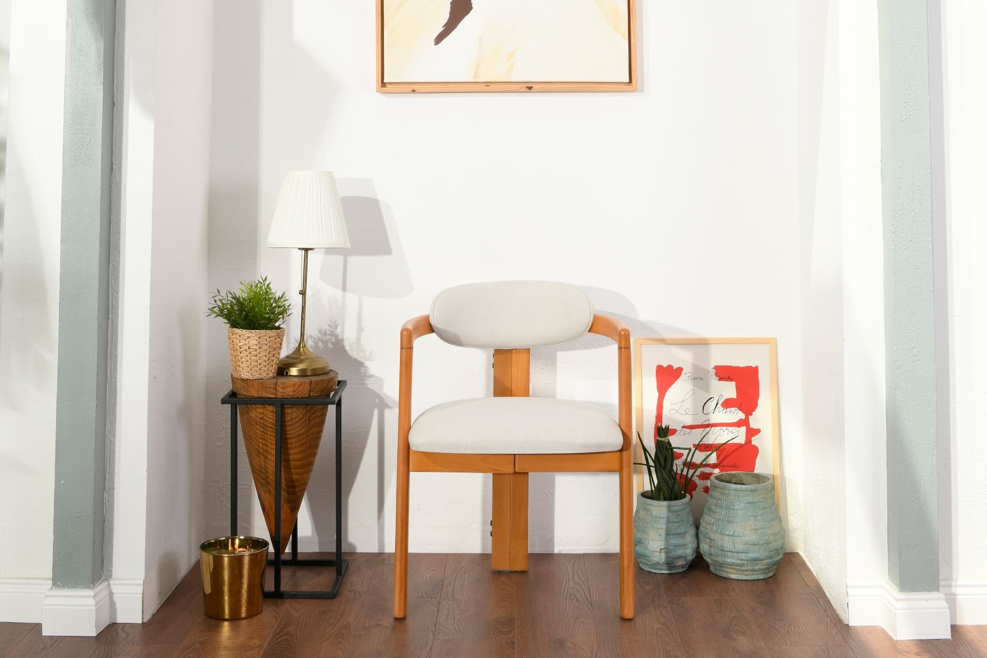 CHERİ İSKANDİNAV SANDALYE, SIRTLI, KREM
