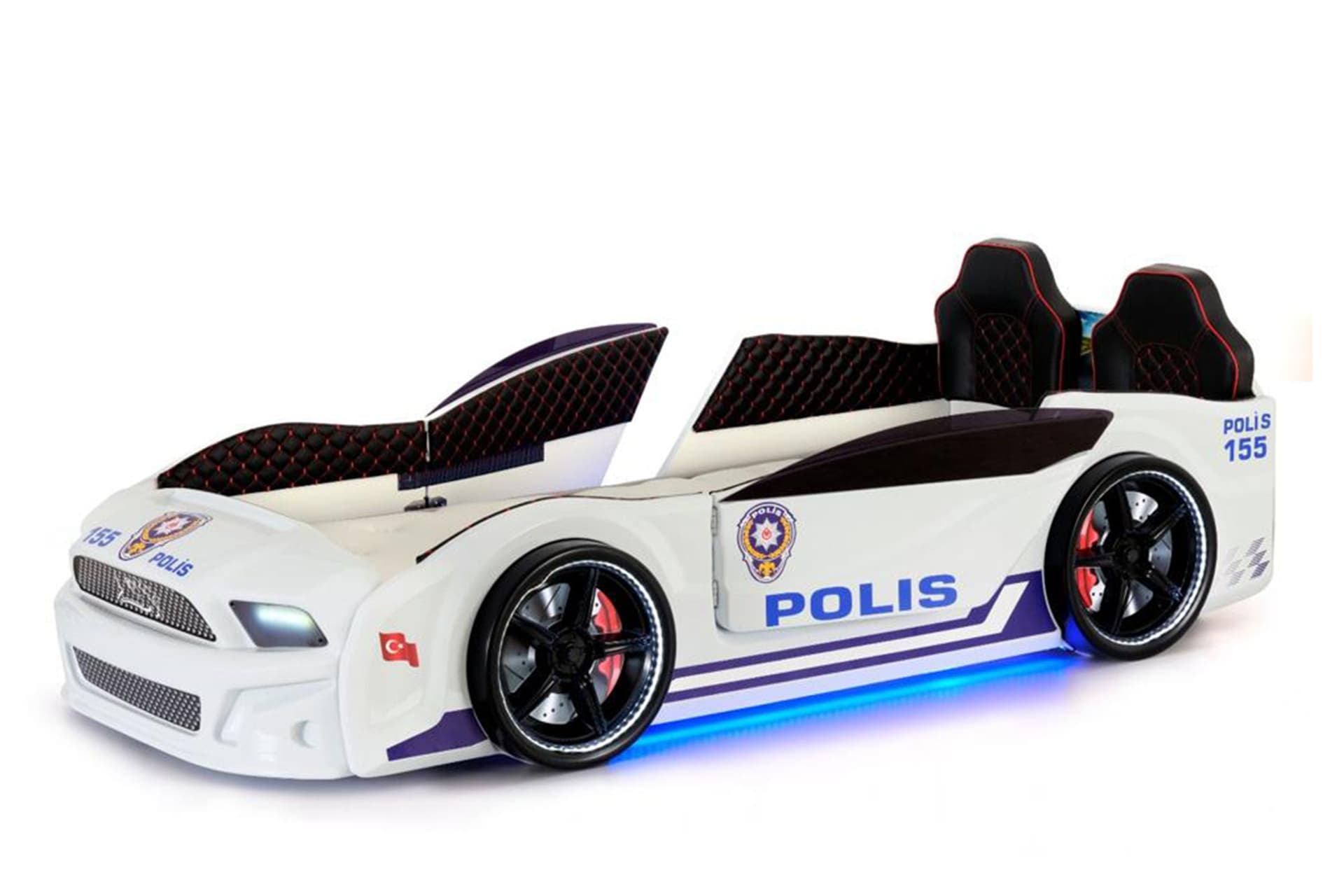 MUSTANG ARABALI FULL LEDLİ KUMANDALI MÜZİKLİ YATAK, TÜRK