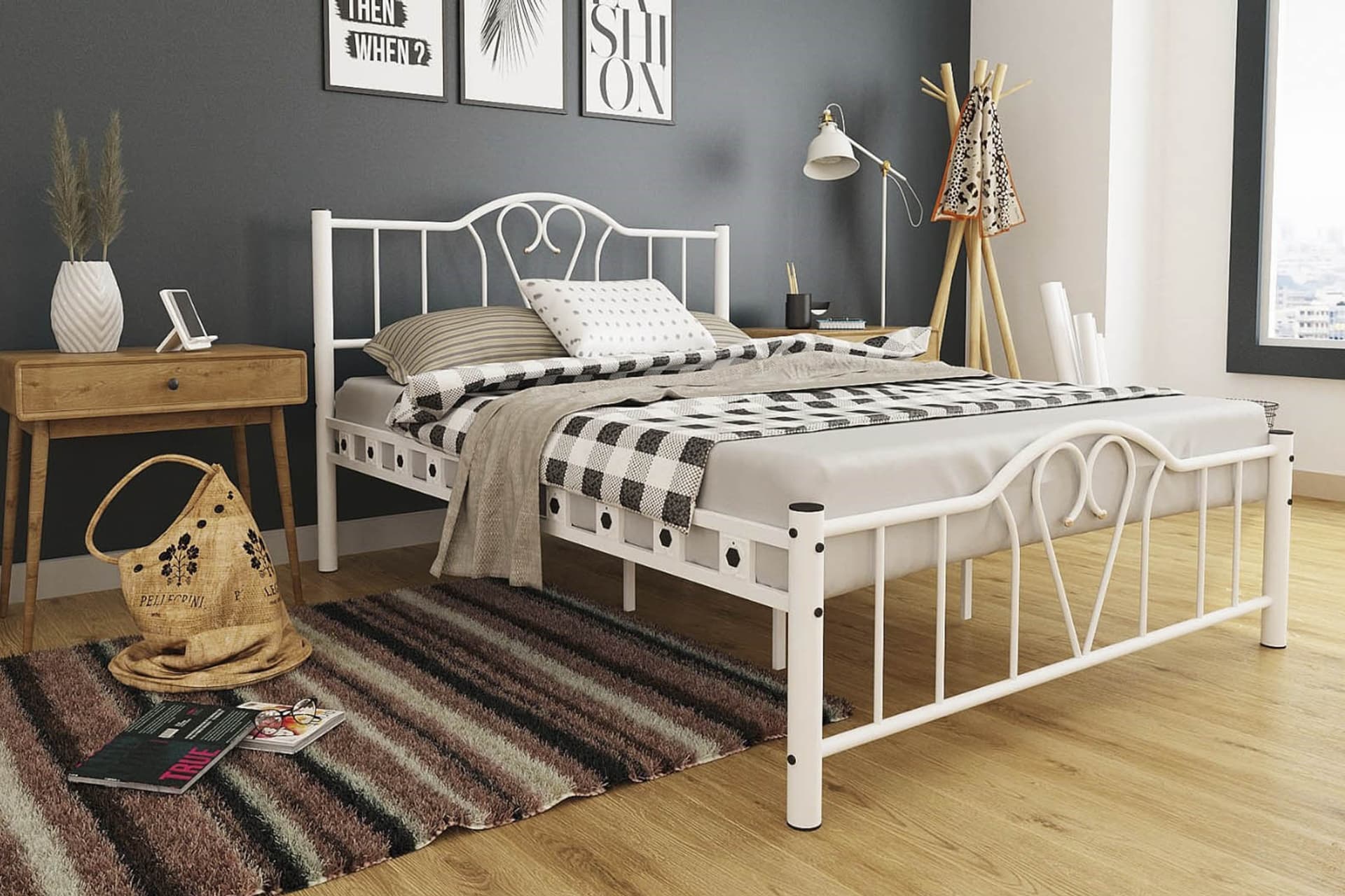 ORKİDE METAL KARYOLA, BEYAZ, 140X190