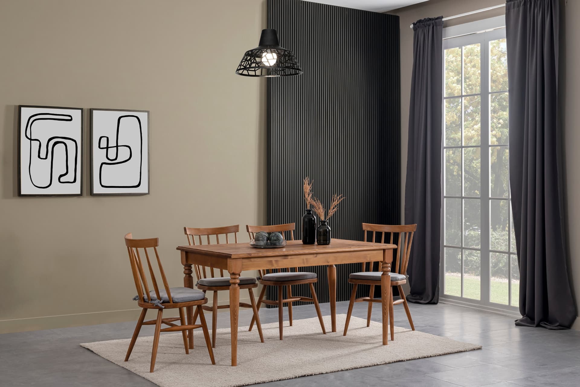 WEST AHŞAP MASA TAKIMI, 140X80