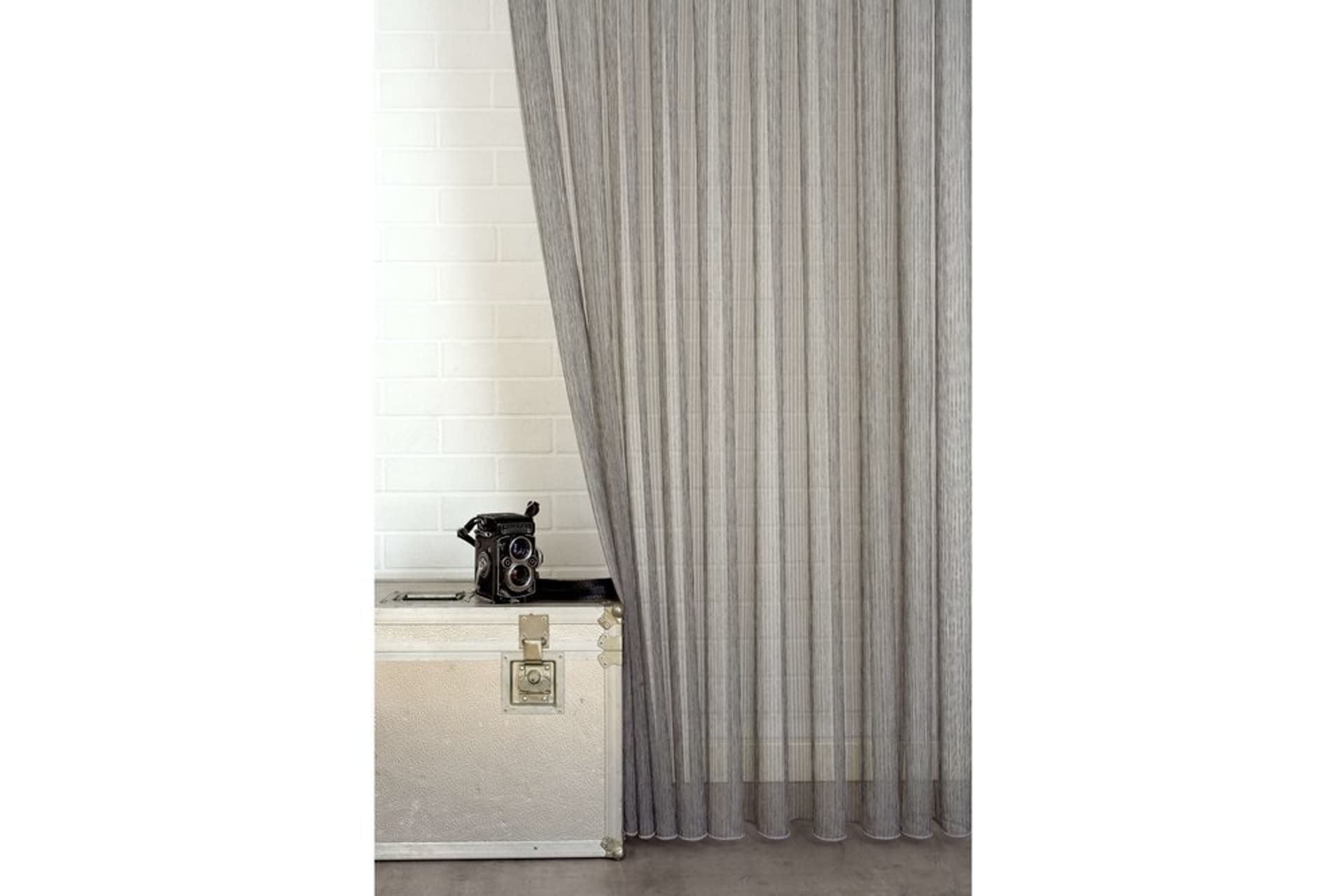 MASSARELLİ ÇİZGİLİ TÜL FÜME PİLESİZ 100X260