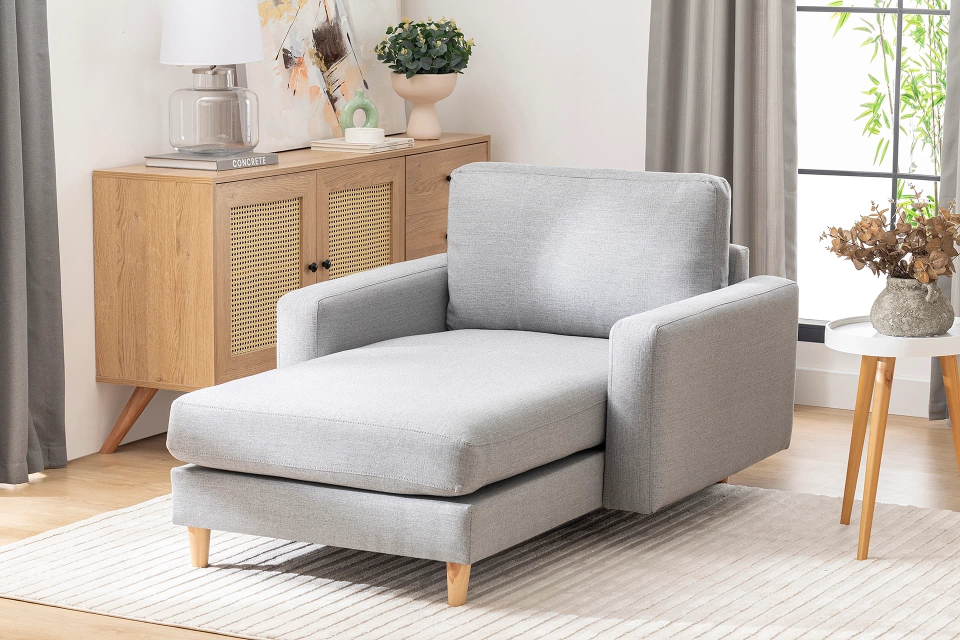 MERLİN DAYBED, İNCE KOL, NATUREL, KETEN, GRİ