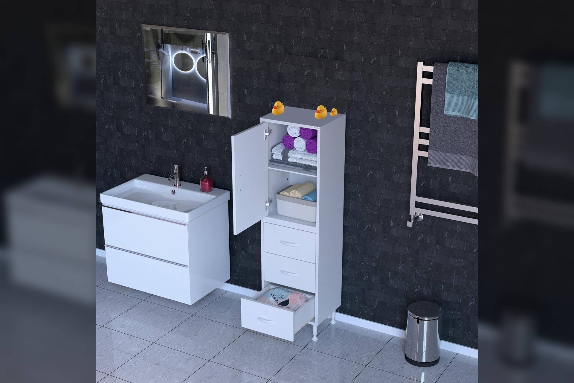 İLKİM ALT MODÜL ÇEKMECE ÜST MODÜL KAPAK BANYO DOLABI 35 CM