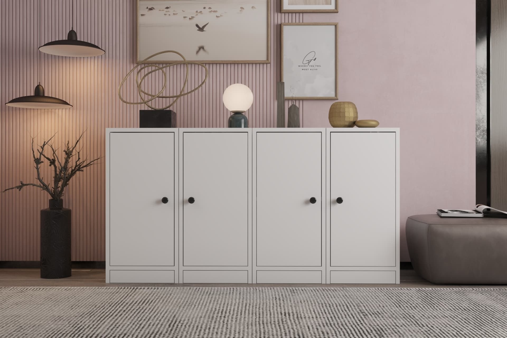 CONSOLA DOLAPLI KONSOL BEYAZ 130 CM KNS-1015-Ç