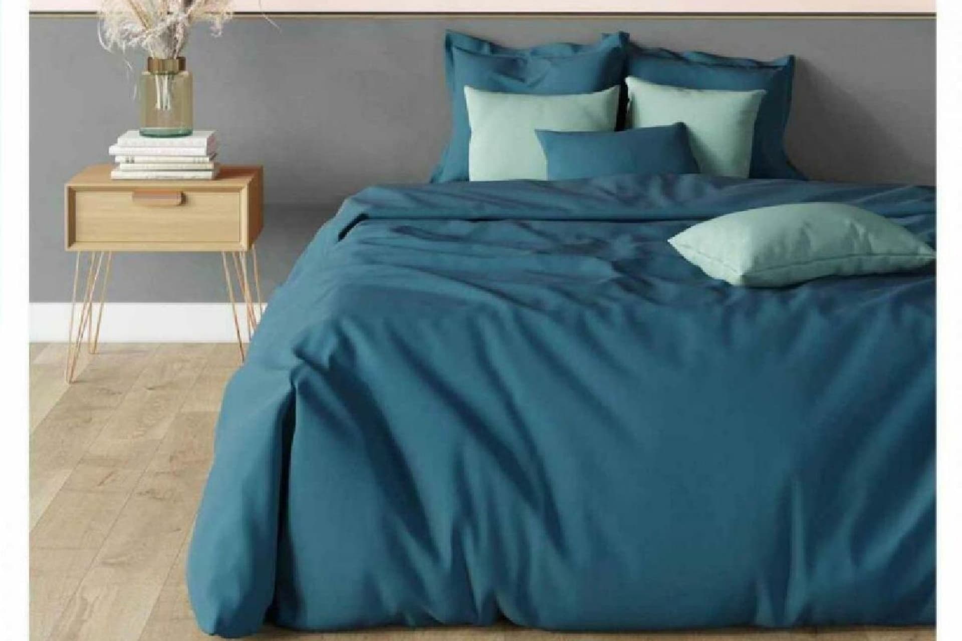 MAKİ HOME ÇİFT KİŞİLİK LASTİKLİ ÇARŞAF VE YASTIK KILIFI SETİ, POLY KOYU MAVİ, 160X200, 50X70