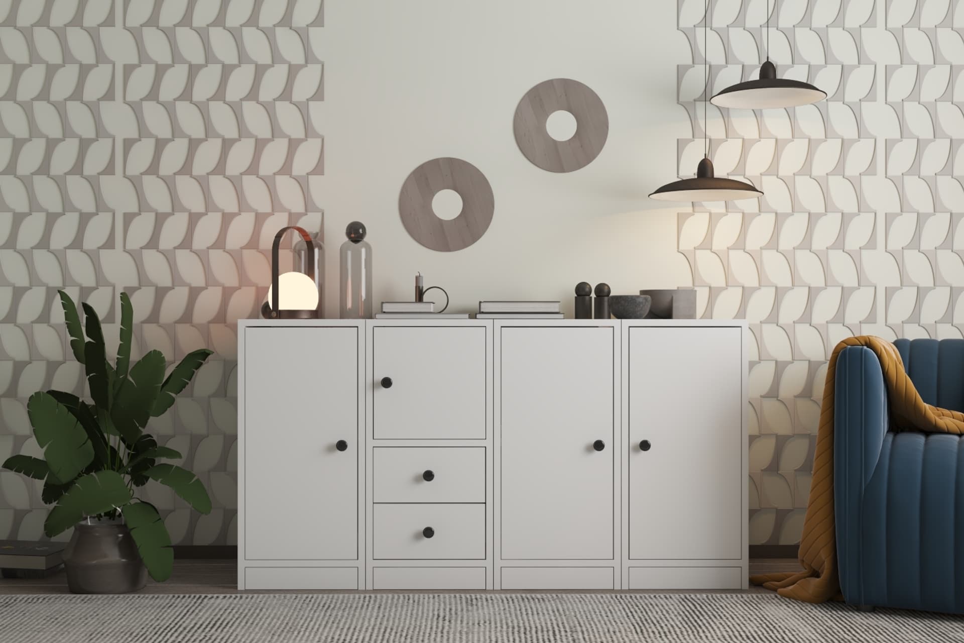 CONSOLA DOLAPLI KONSOL BEYAZ 130 CM KNS-1042-Ç