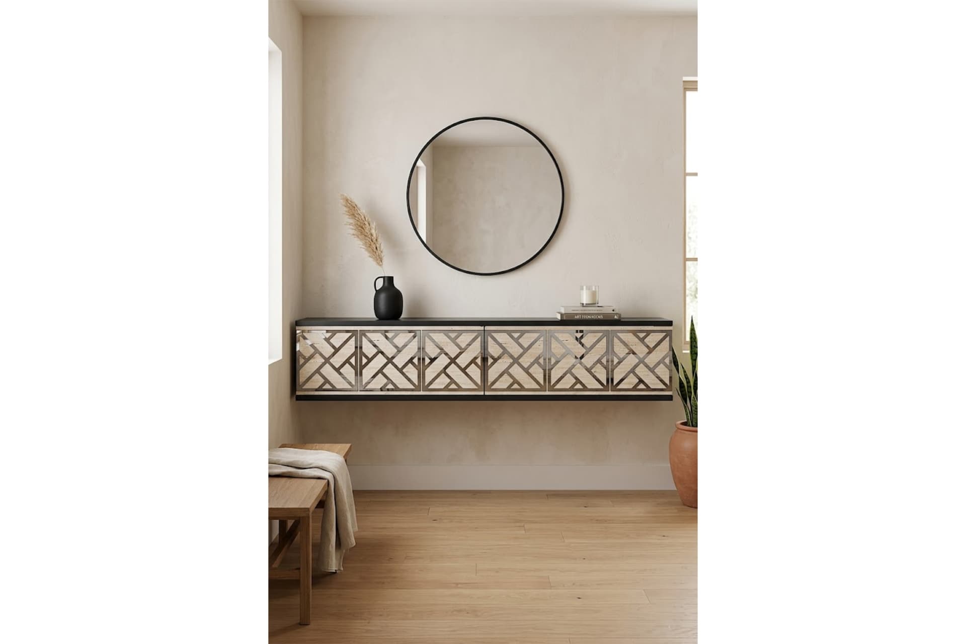 AREX DRESUAR ANTRE HOL RAFI ANTRASİT TRAVERTEN SİLVER 120 CM DA1238ATS