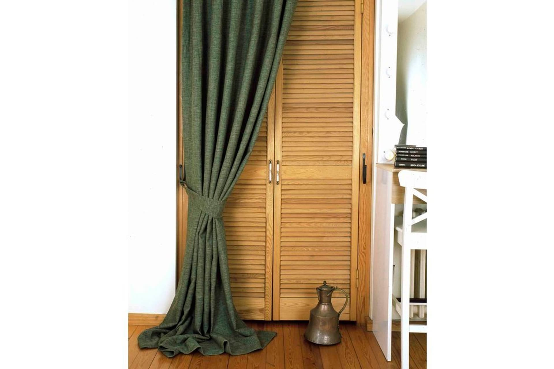 MASSARELLİ FON PERDE KETEN YEŞİL 1-2 SEYREK PİLE 60X260