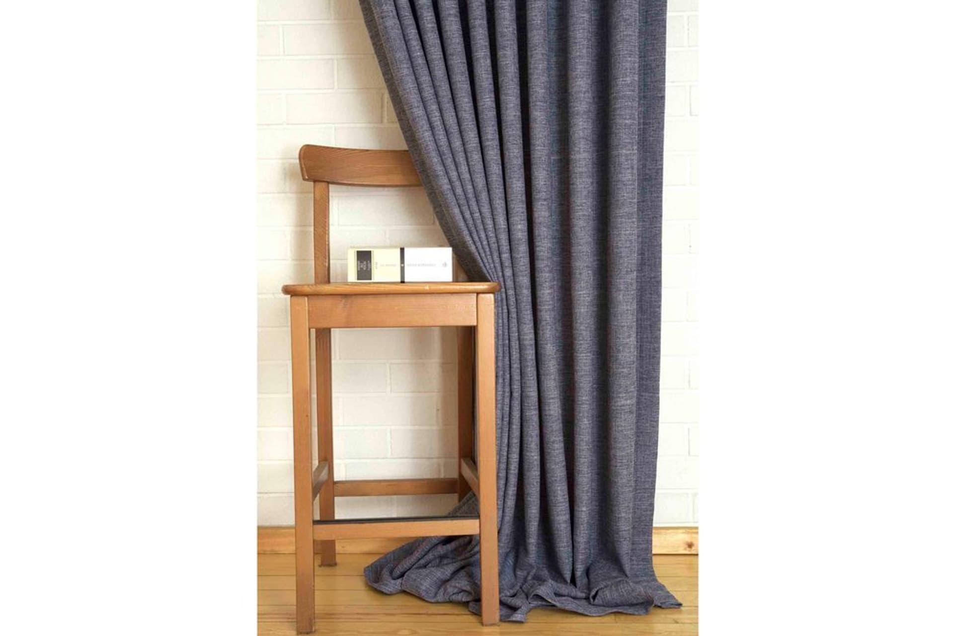 MASSARELLİ FON PERDE KETEN LACİVERT 1-2 SEYREK PİLE 60X260