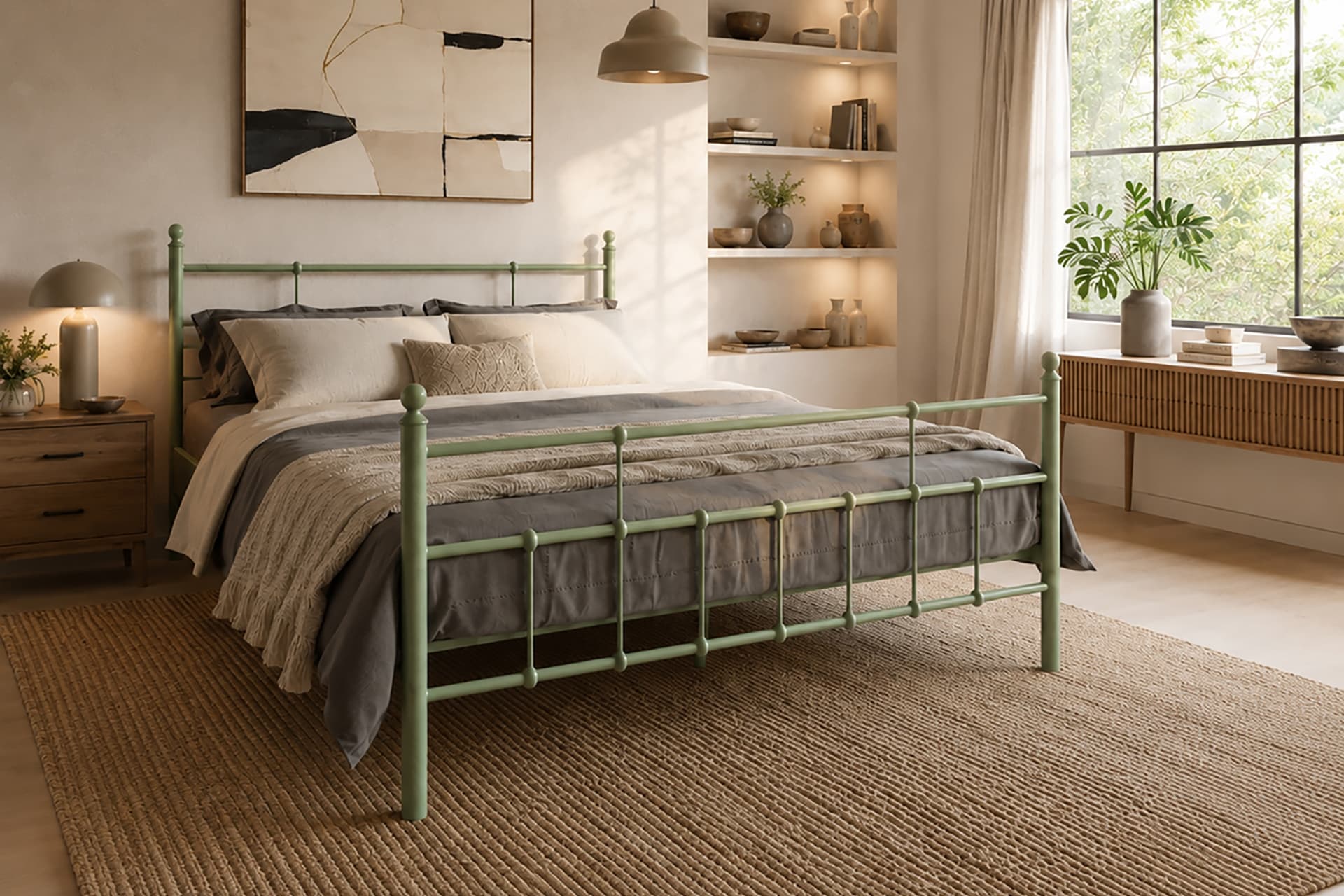 UNİMET LALAS METAL KARYOLA, YEŞİL, 150X200