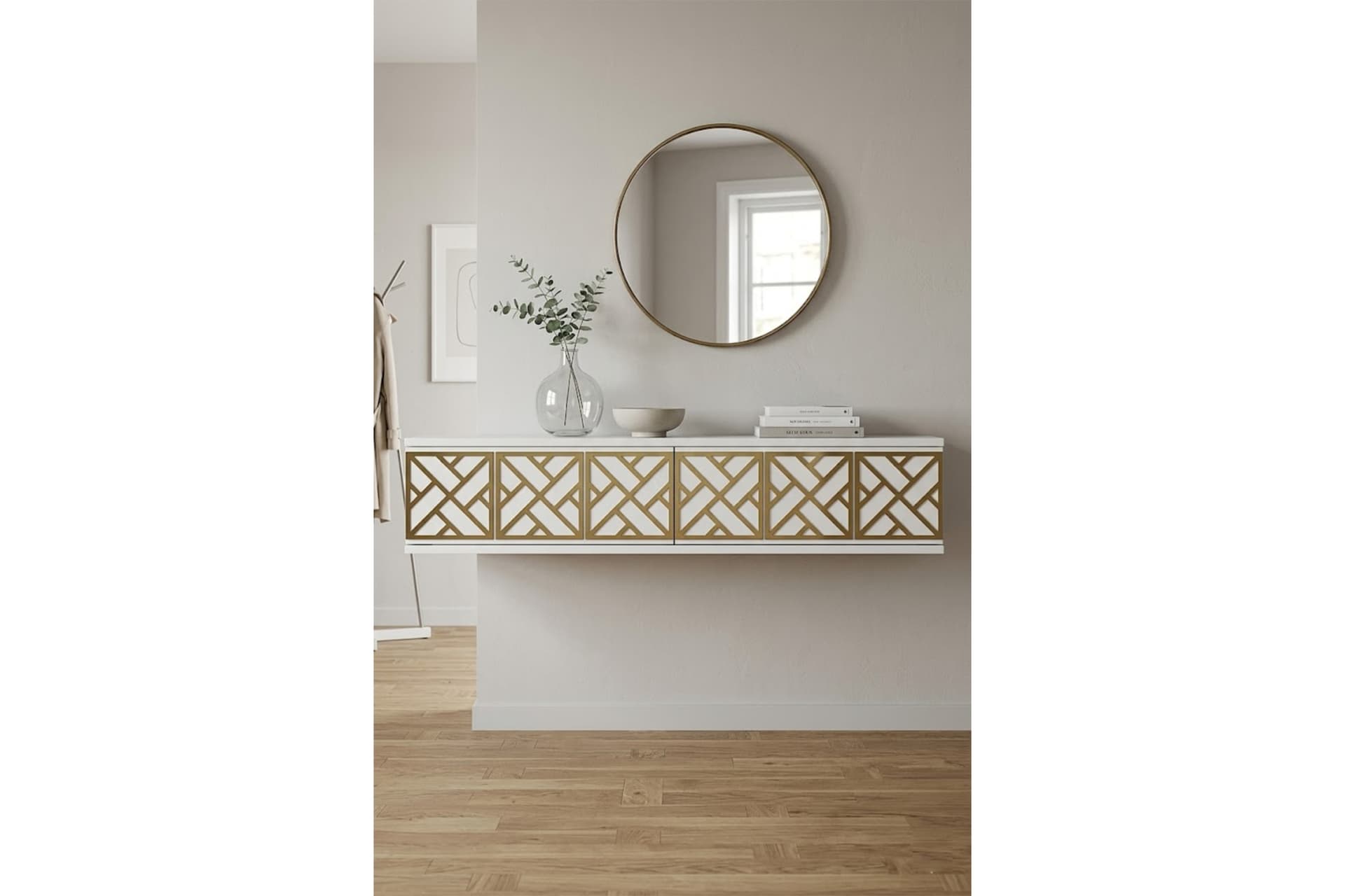 AREX DRESUAR ANTRE HOL RAFI BEYAZ GOLD 120 CM DA1238BG