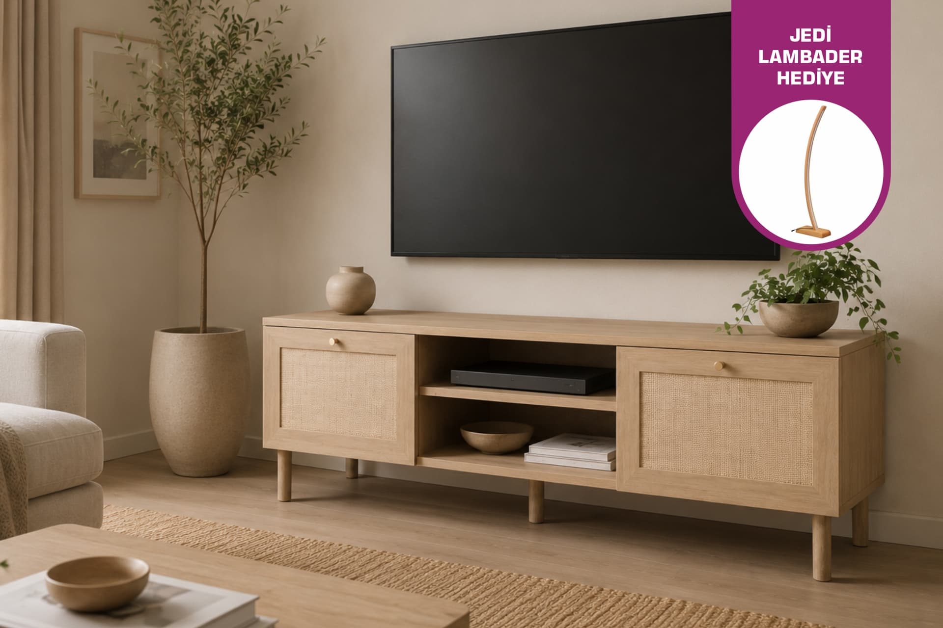 BARU KAPAKLI RAFLI TV ÜNİTESİ, 140 CM