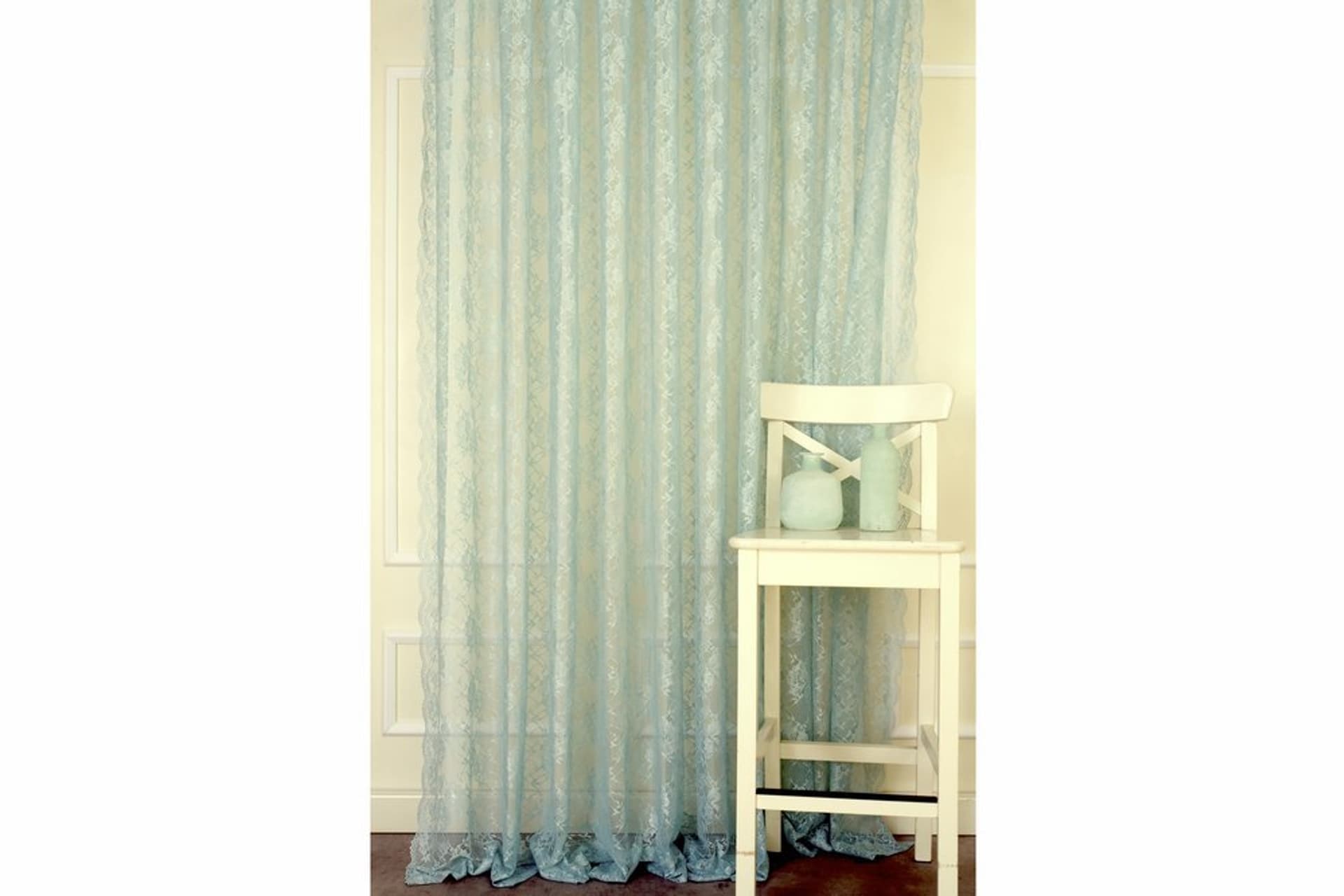 FRANSIZ DANTELİ FON TÜL TURKUAZ ORTA SIK PİLE 110X260