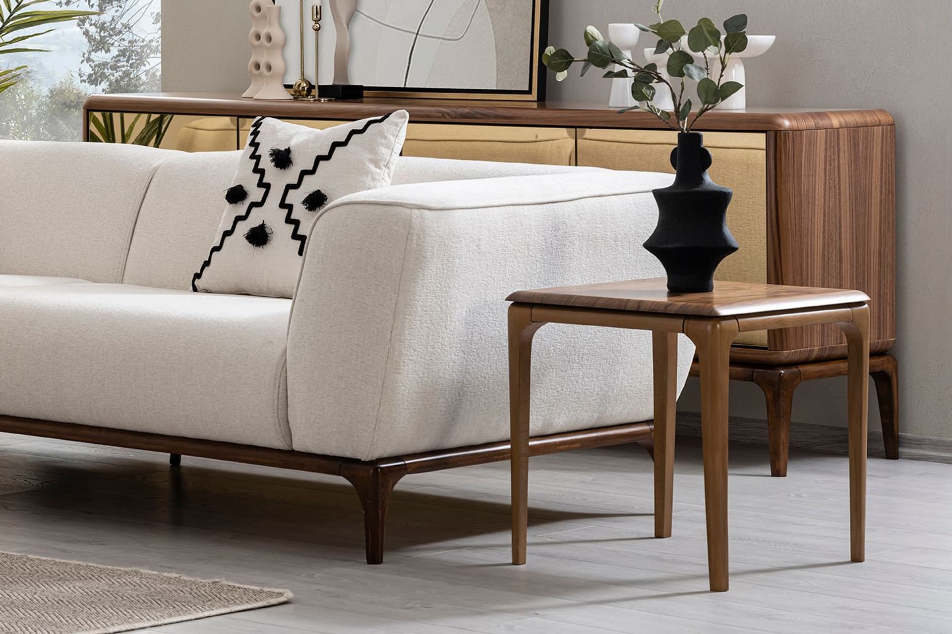 LOTUS TEKLİ YAN SEHPA, CEVİZ