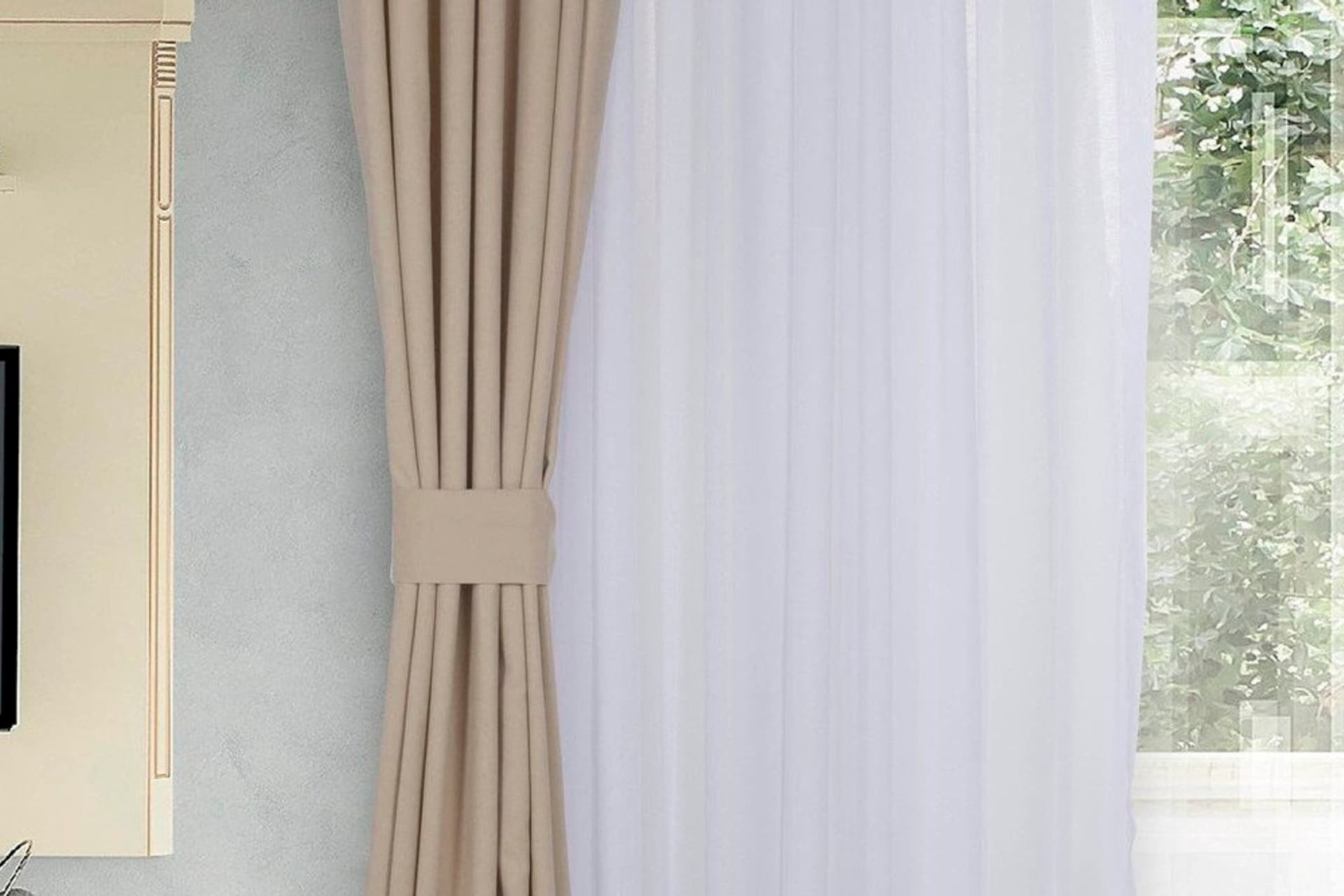 MASSARELLİ FON PERDE BEJ RENGİ 1-3 SIK PİLE  260 CM 60