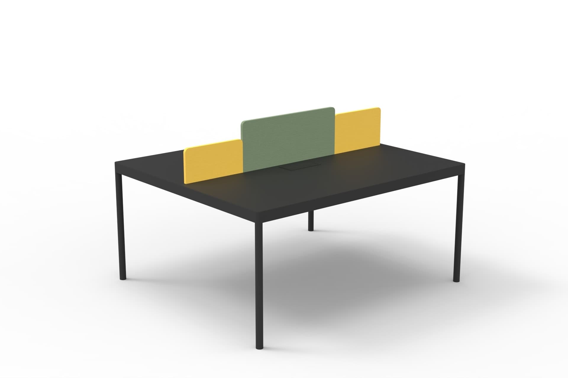 LESS İKİLİ ÇALIŞMA OFİS MASASI, SİYAH, 140 CM