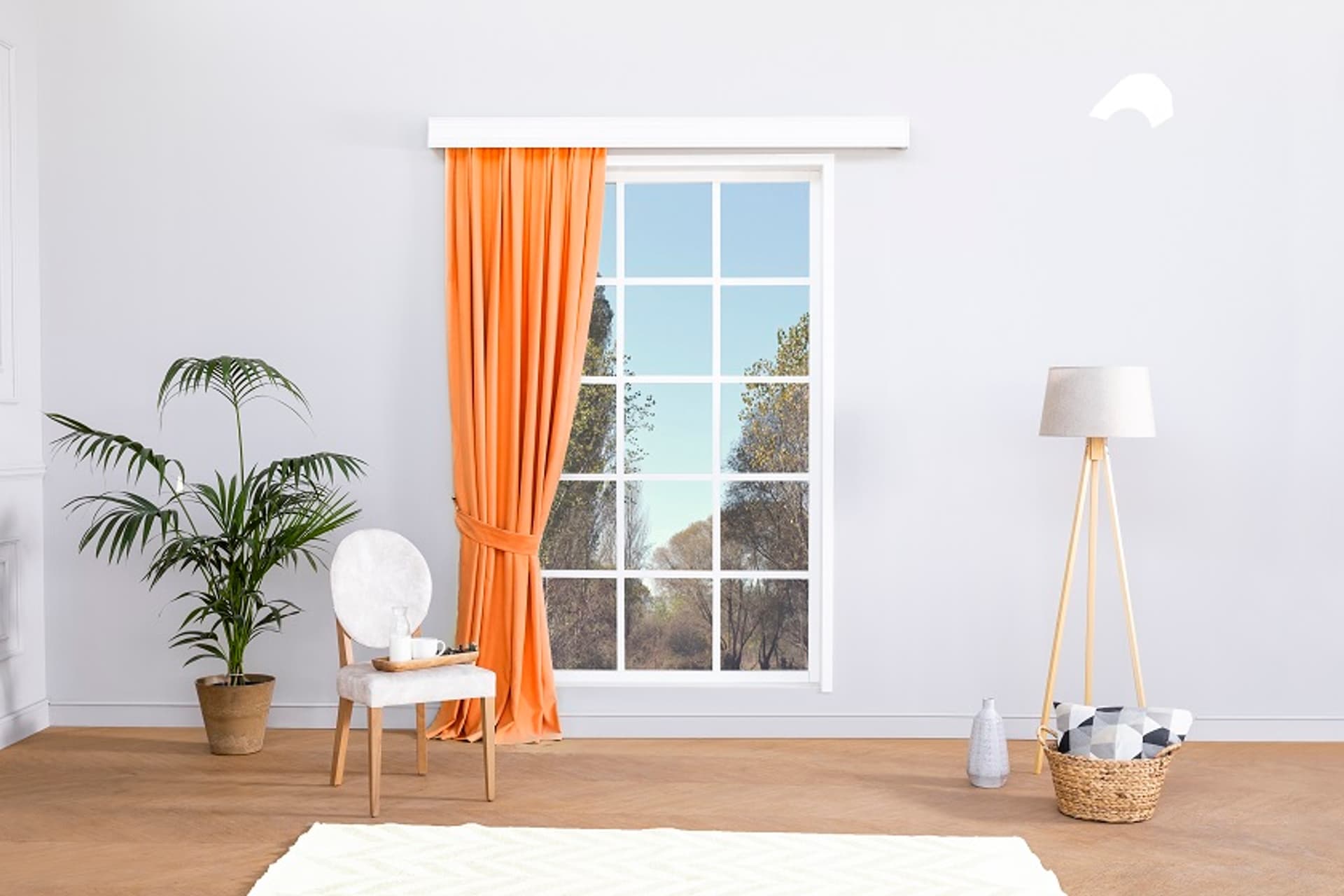 MASSARELLİ FON PERDE TURUNCU 1-2 SEYREK PİLE 60X260