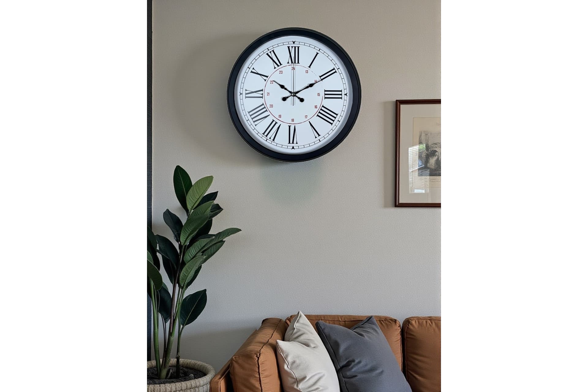 ZENTİME SİYAH ASİL TASARIM ROMA RAKAMLI METAL DUVAR SAATİ 40 CM