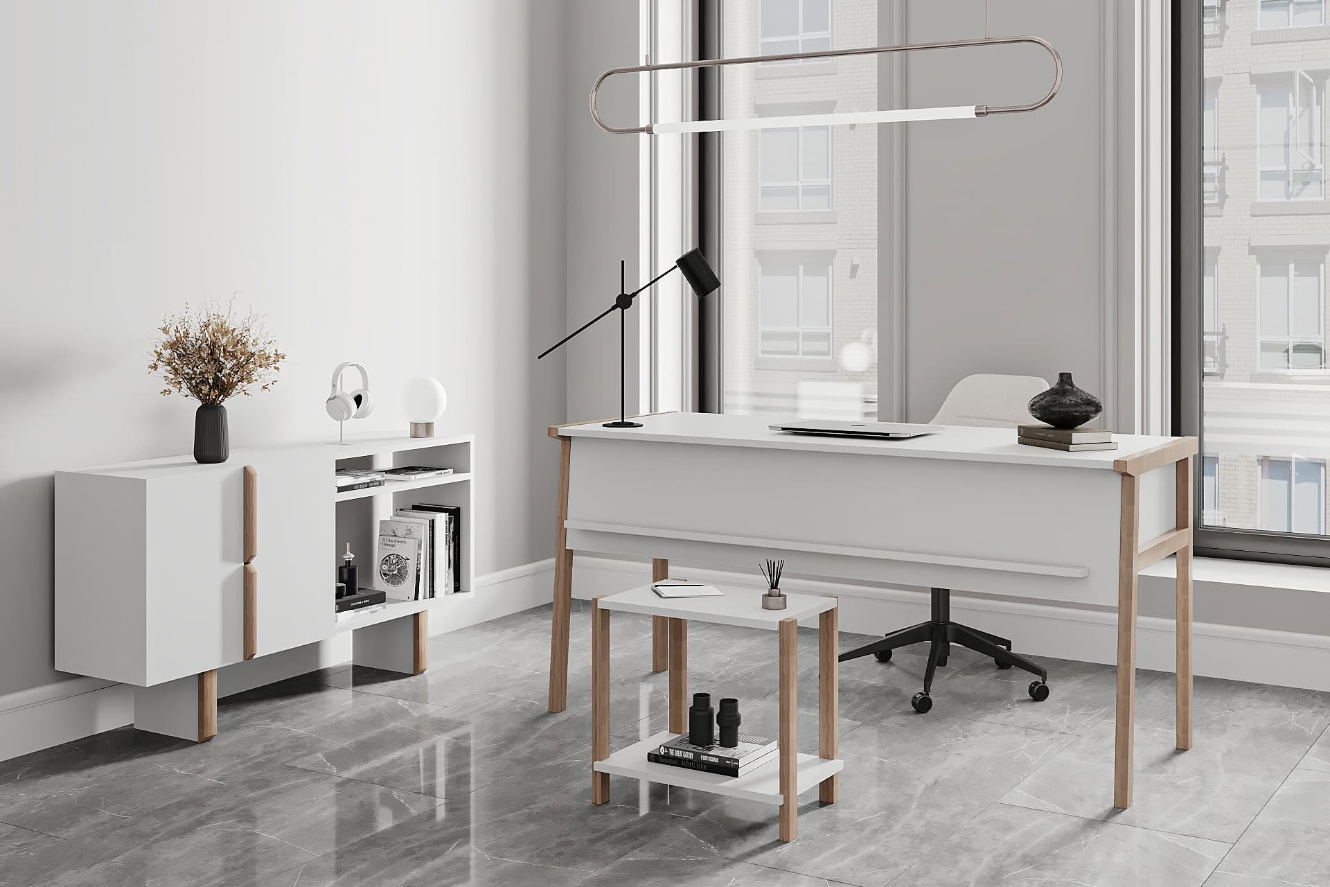 LAGOMOOD  ZENİTH OFİS TAKIMI  BEYAZ MEŞE