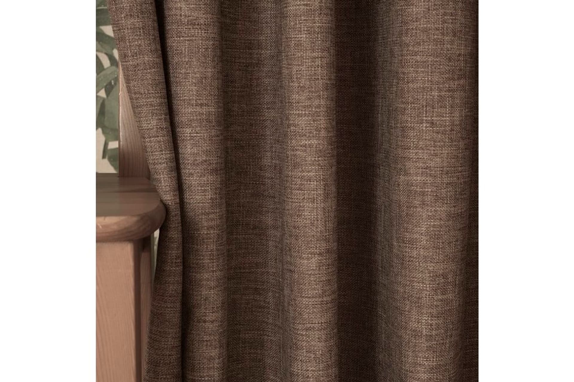 MASSARELLİ FON PERDE KETEN AÇIK KAHVE PİLESİZ 60X260