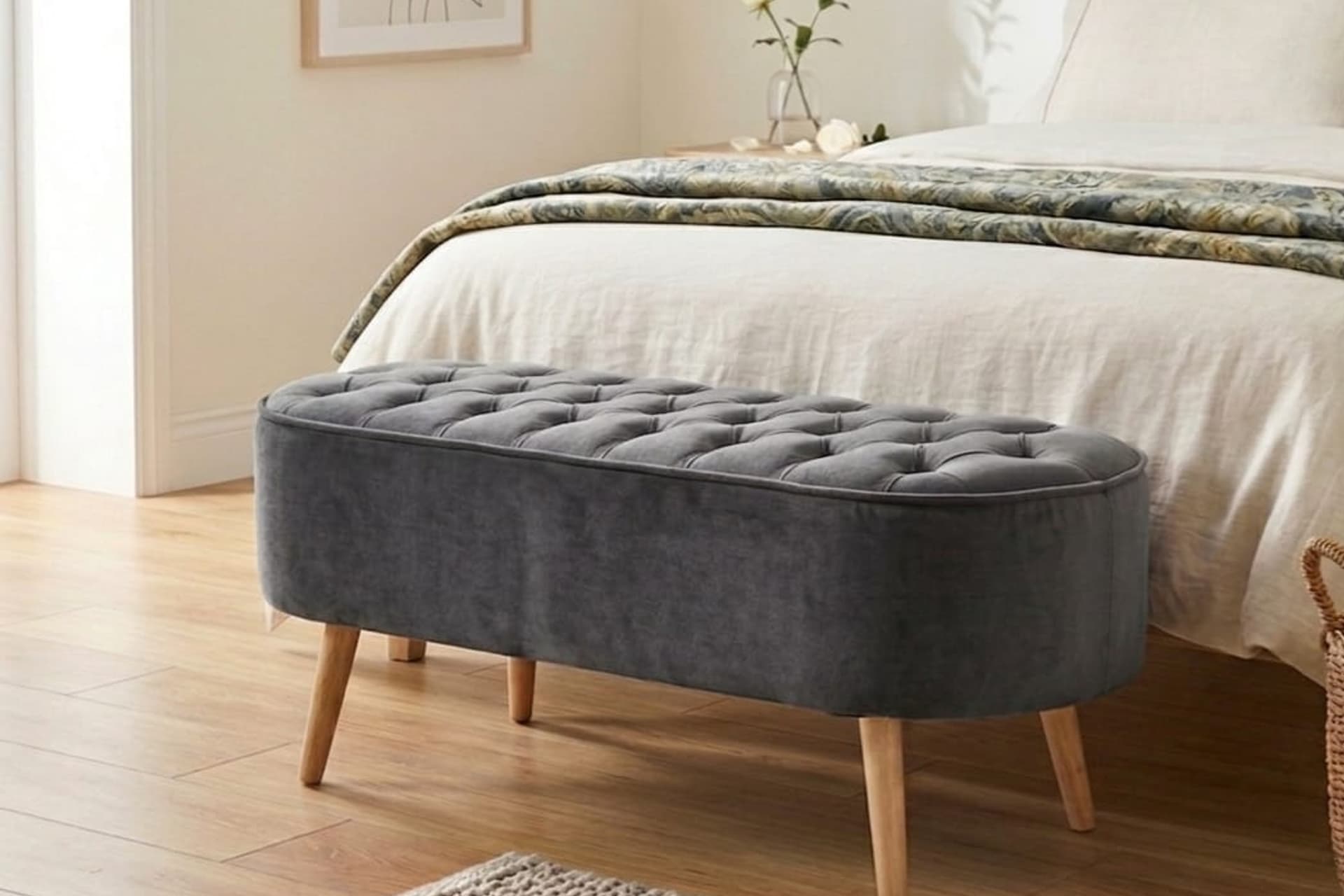 ELEGANT GÜRGEN AYAK BENCH, GRİ