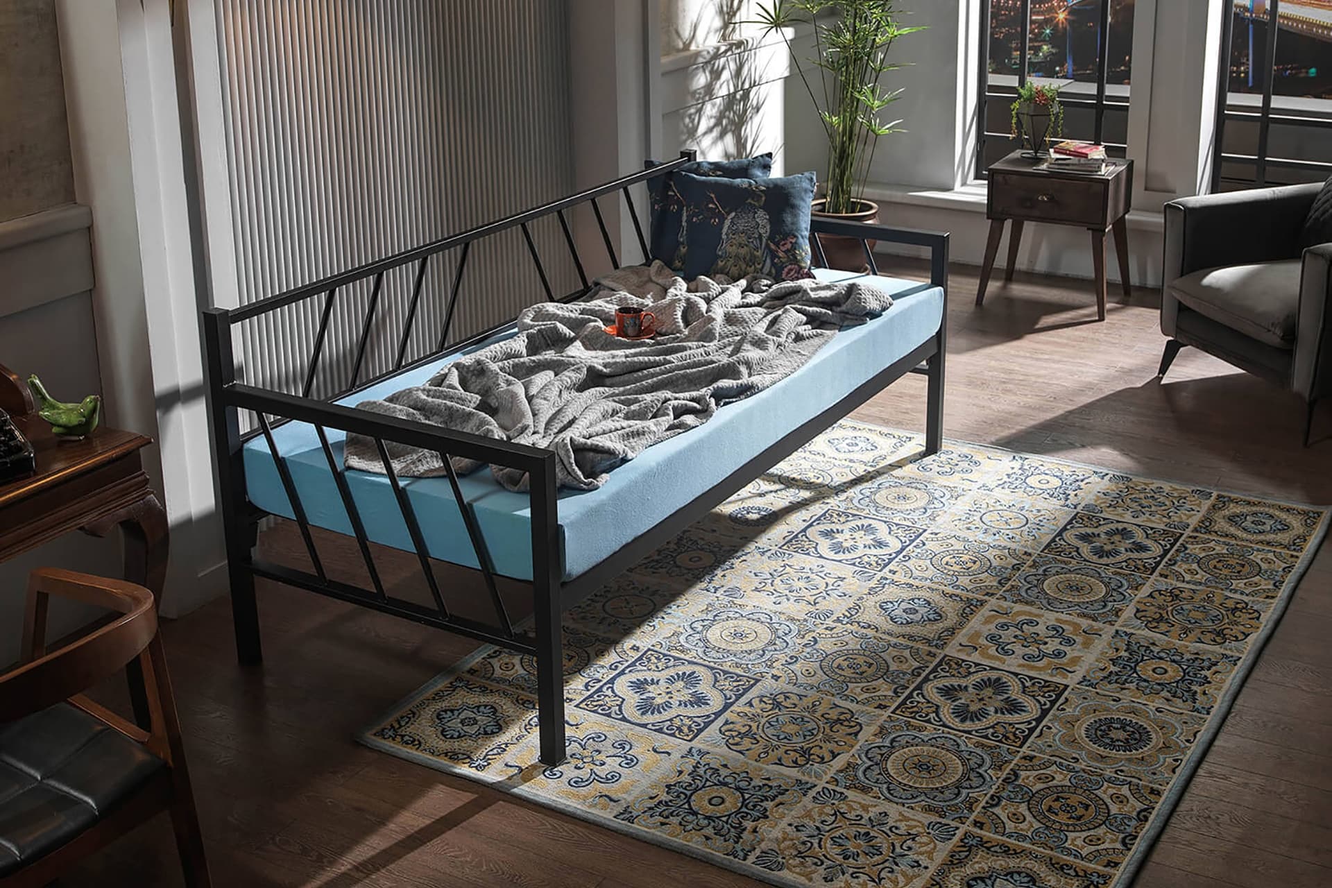 GLORY DAYBED METAL KARYOLA, SİYAH, 90X200