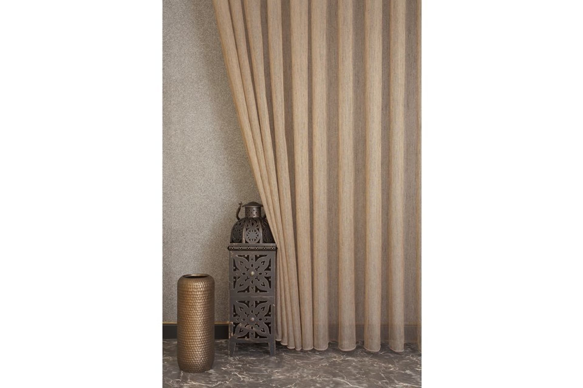 MASSARELLİ ETAMİN ŞANTUKLU TÜL KAHVE PİLESİZ 100X260