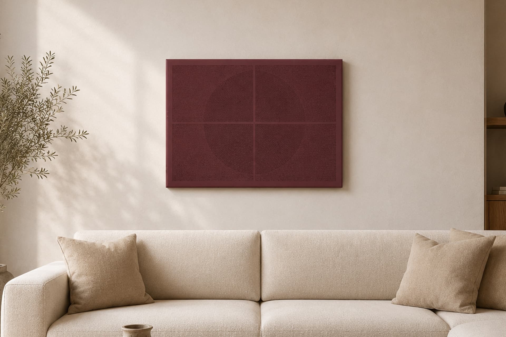 ARİA MODERN DOKULU TABLO, BORDO 50X70 CM