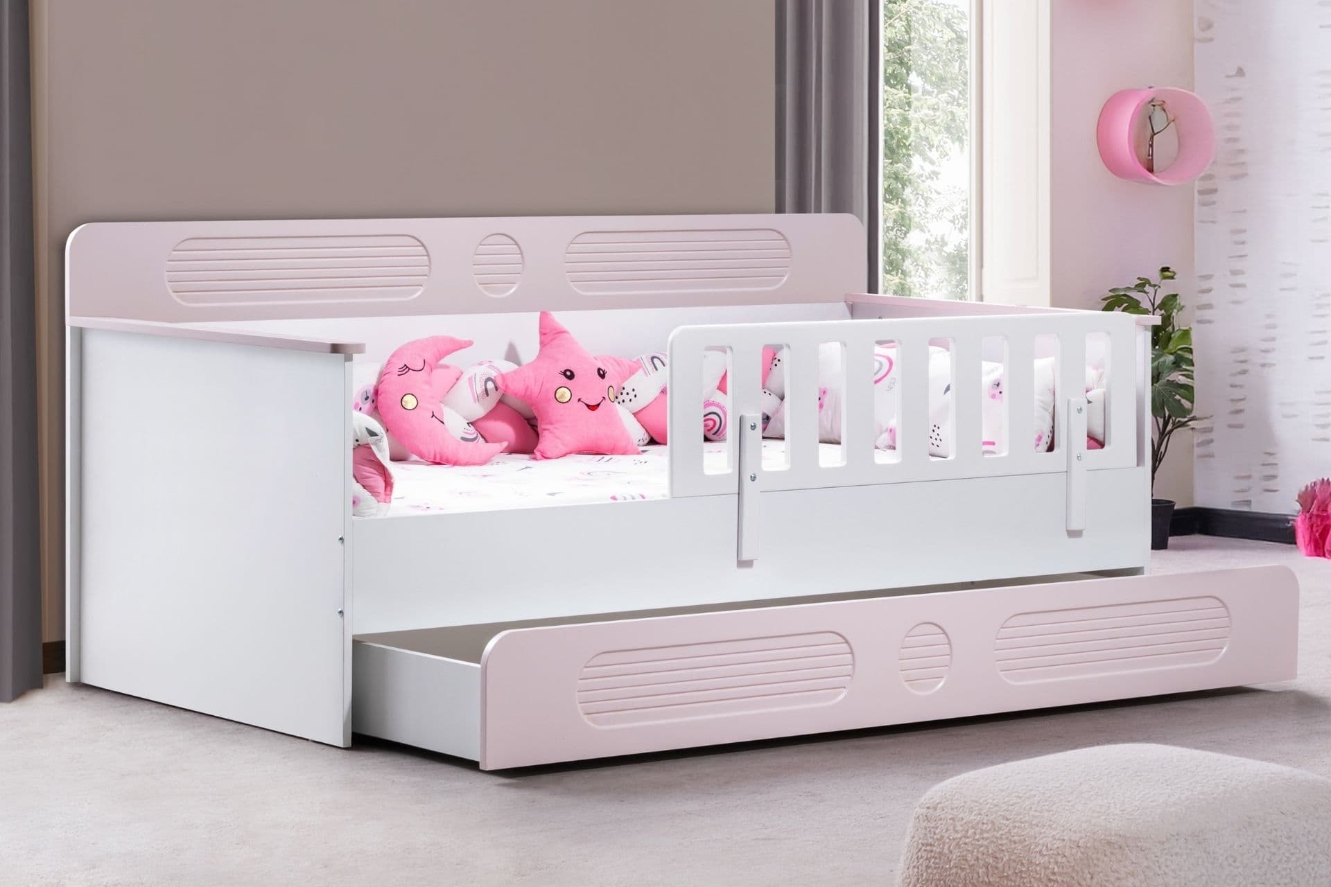 FLORA YAVRULU MONTESSORİ KARYOLA, PEMBE