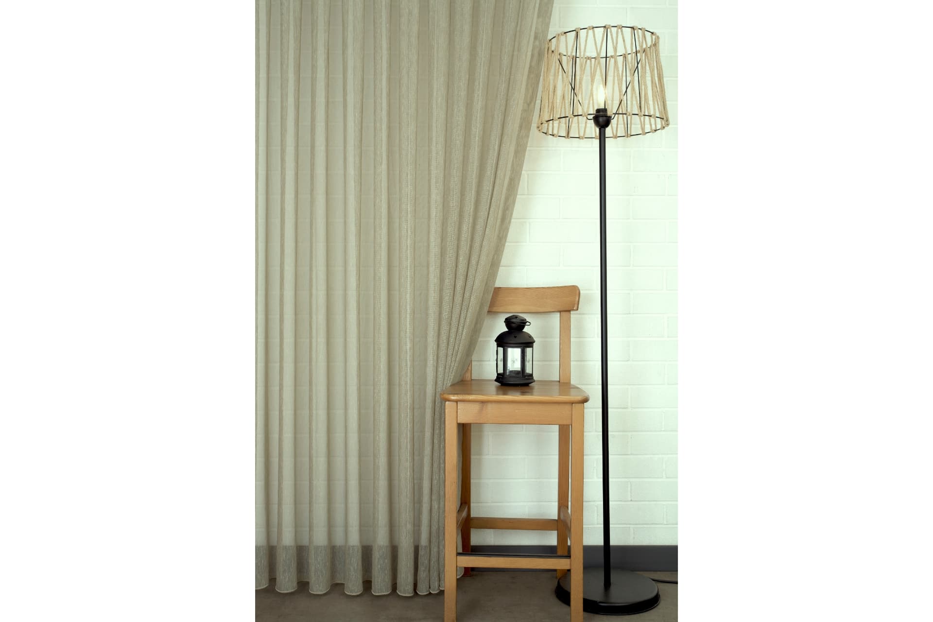 MASSARELLİ KETEN TÜL HAKİ PİLESİZ 100X260