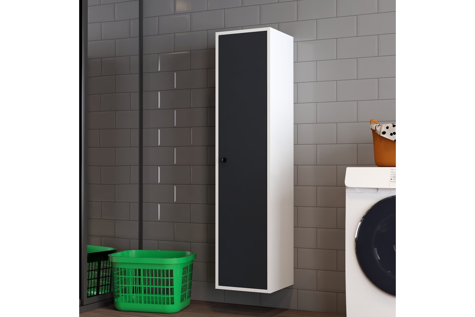 MİLA BANYO KİLERİ ÇOK AMAÇLI DOLAP, BEYAZ ANTRASİT