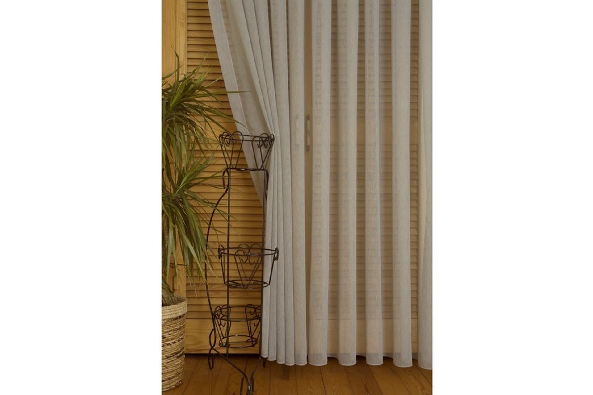 MASSARELLİ KIRÇILLI KETEN TÜL MAVİ PİLESİZ 100X260