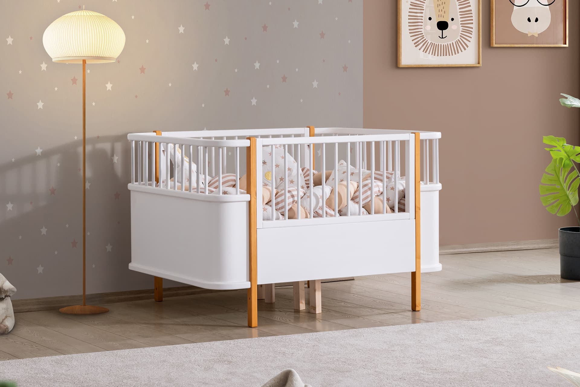 BELLA BÜYÜYEN BEŞİK 90X120 BELLA KARYOLA 90X190, CEVİZ