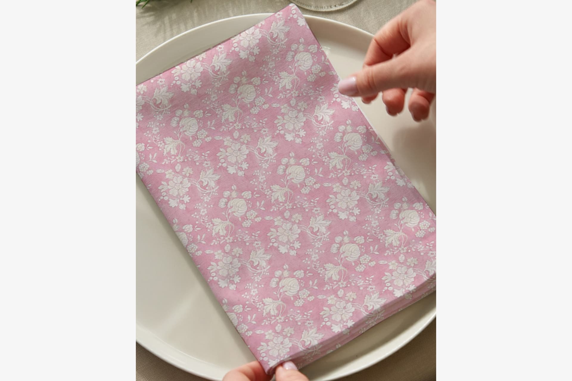 PEMBE BOTANİCA NOSTALJİ PAMUKLU DÖRT ADET PEÇETE