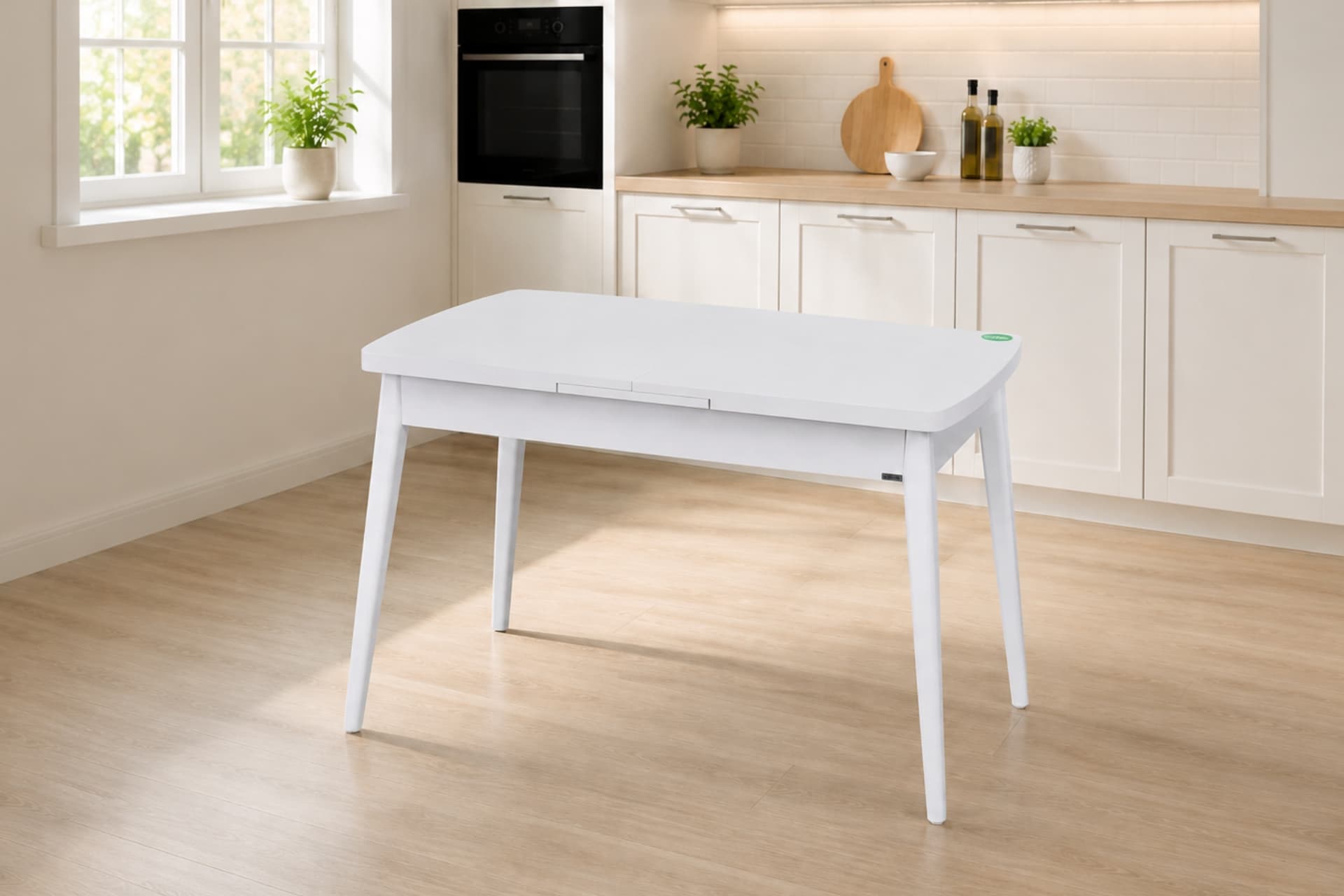 AVANOS AHŞAP AYAK AÇILIR KAPANIR MDF MUTFAK MASASI, 70X120+30 CM, BEYAZ BEYAZ