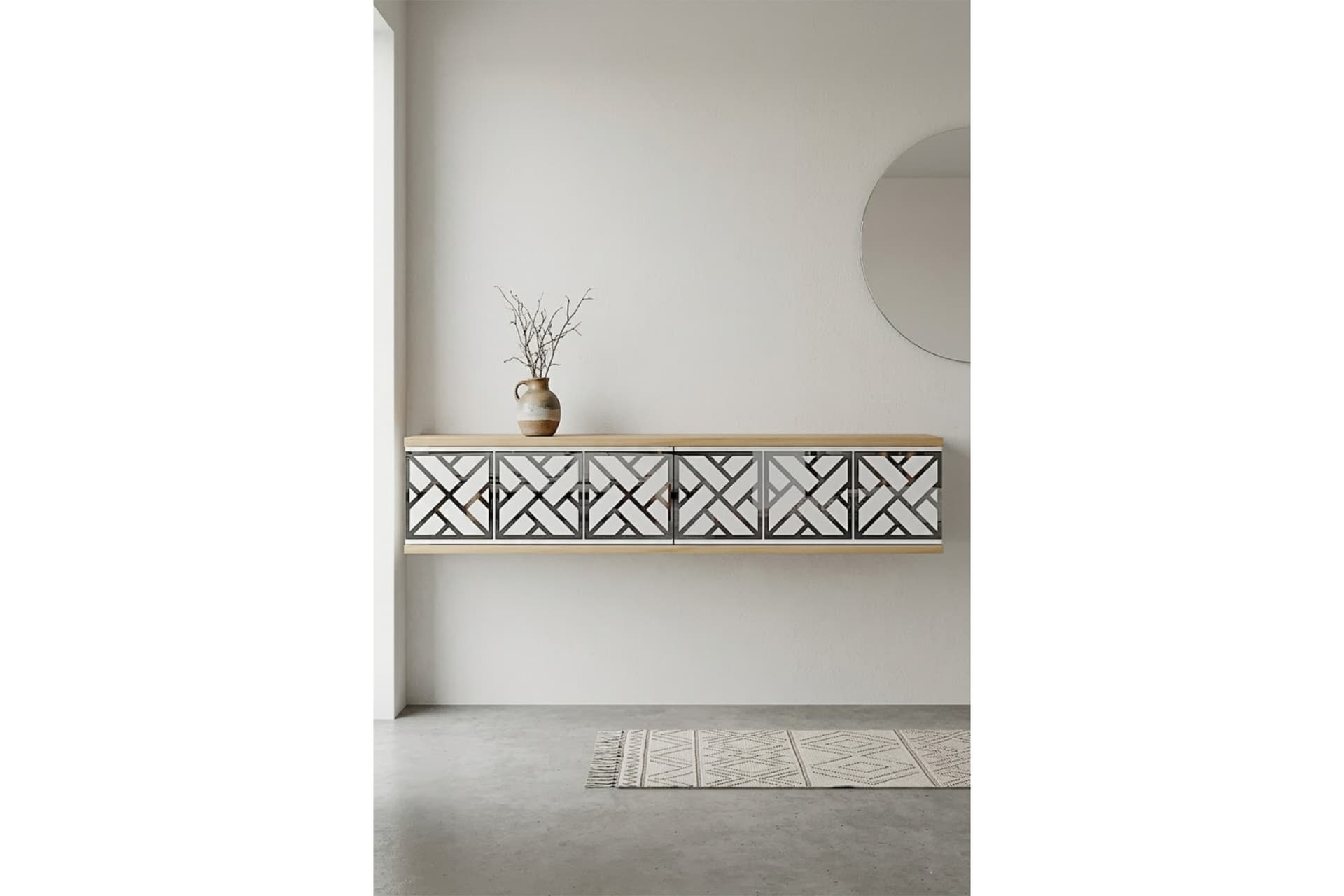 AREX DRESUAR ANTRE HOL RAFI SAFİRMEŞE BEYAZ SİLVER 120 CM DA1238DBS