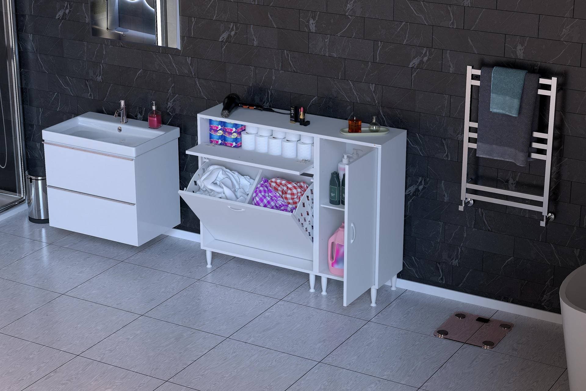 YENİCE BANYO DOLABI, 1 SEPETLİ, 70 CM