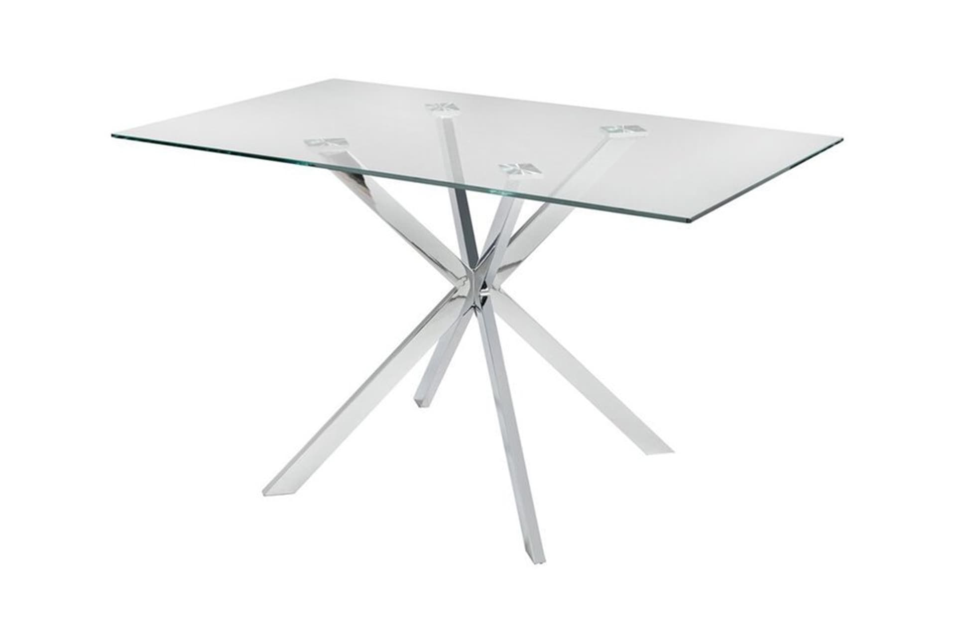 ZALİKA METAL YEMEK MASASI, GÜMÜŞ, 130X80