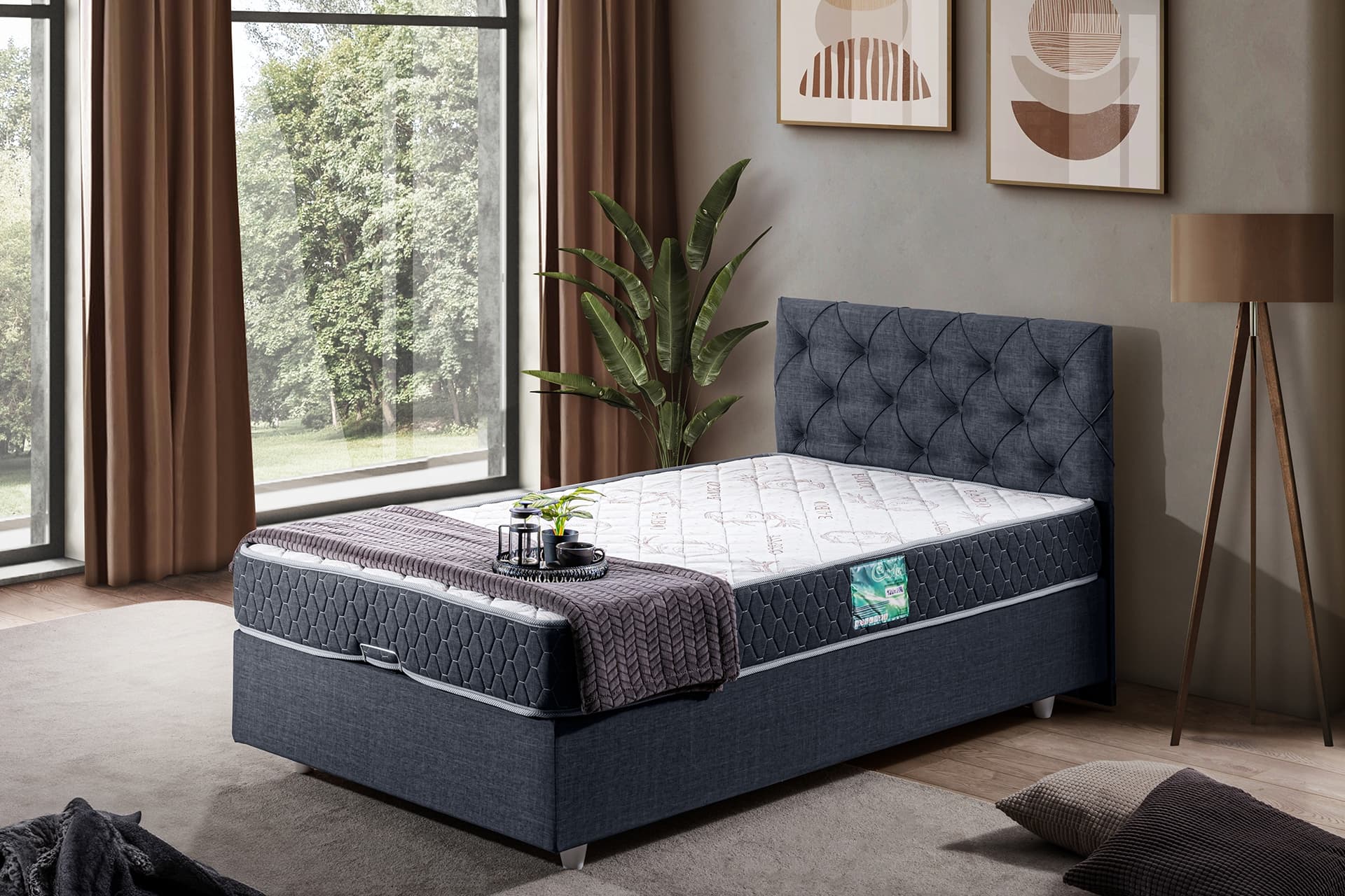 DOLCE BAZA BAŞLIK LETTO YATAK SETİ, LACİVERT, 100X200