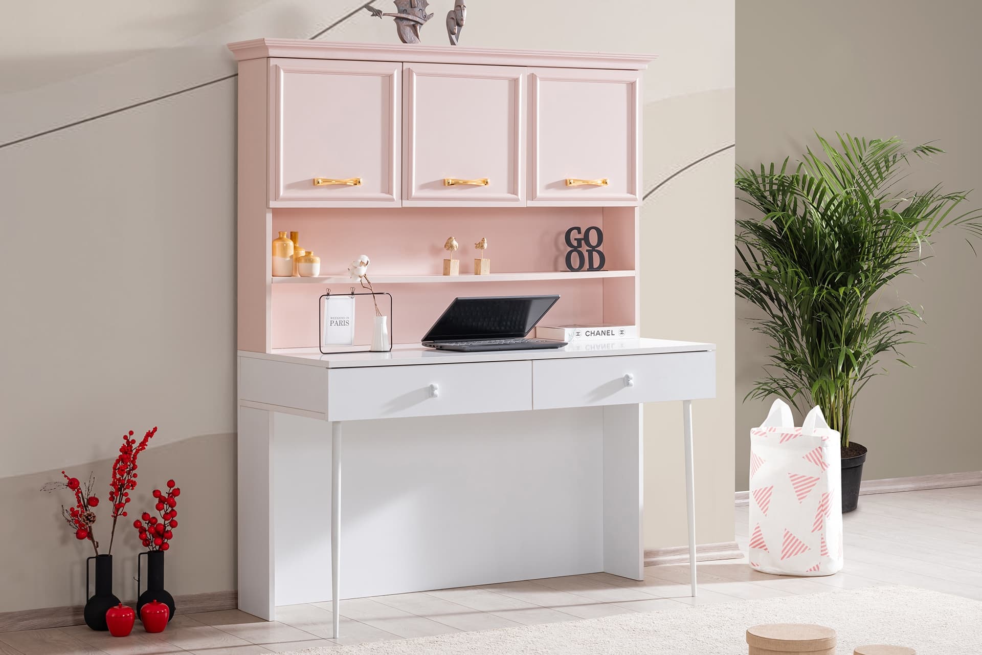 ROSA ÜNİTELİ ÇALIŞMA MASASI, PEMBE