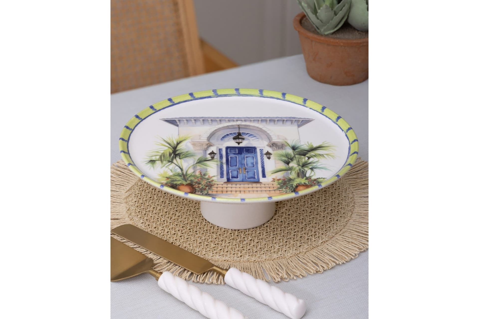THE MİA PALMA AYAKLI SERVİS TABAĞI 10X30 CM