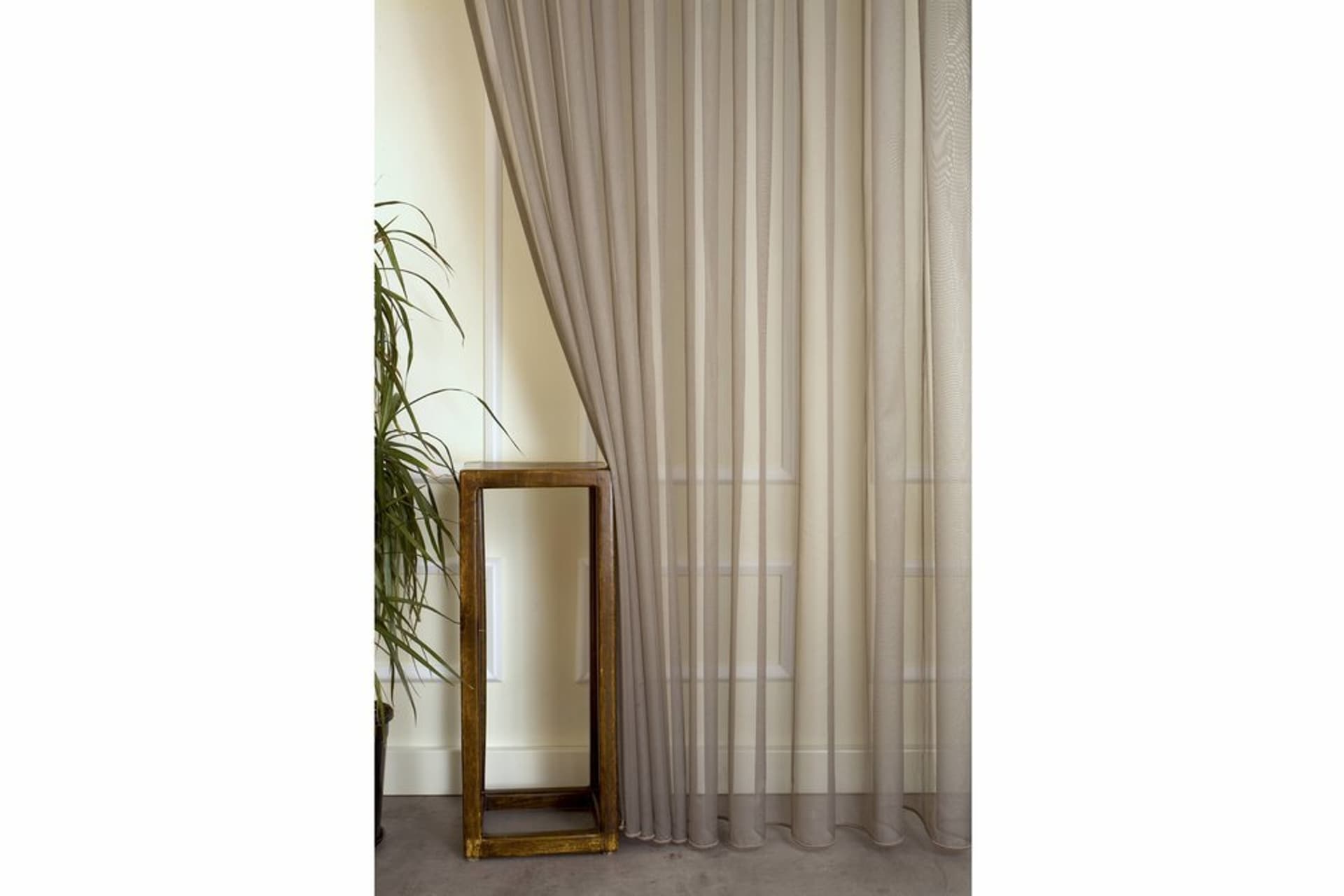 MASSARELLİ ETAMİN TÜL KAHVE  PİLESİZ 100X260