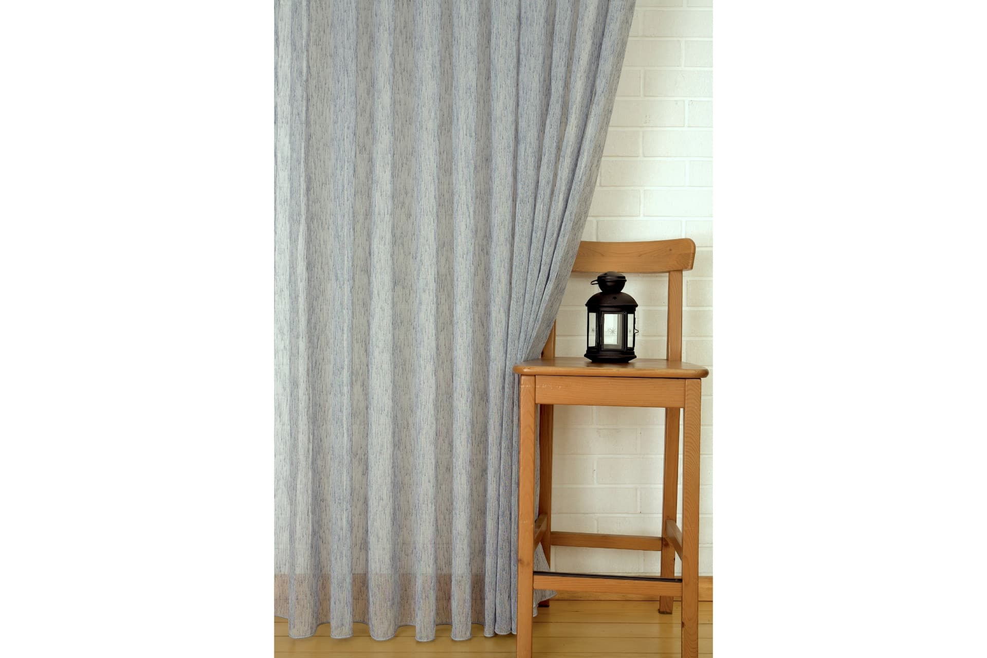 MASSARELLİ NOPELİ KETEN TÜL İNDİGO  PİLESİZ 100X260
