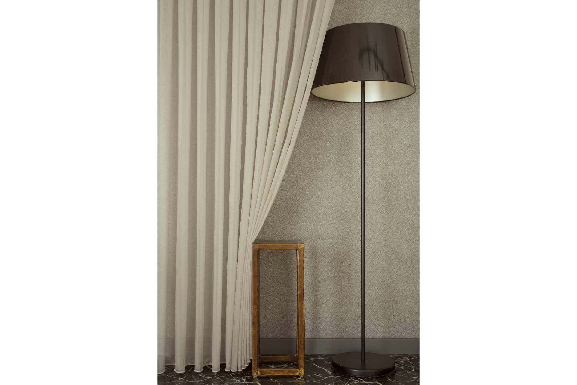 MASSARELLİ ETAMİN TÜL VİZON RENGİ  PİLESİZ 350X260