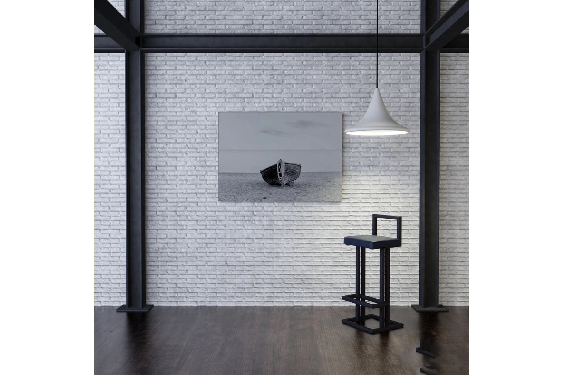 LİNE SİYAH METAL BAR SANDALYESİ, MAVİ