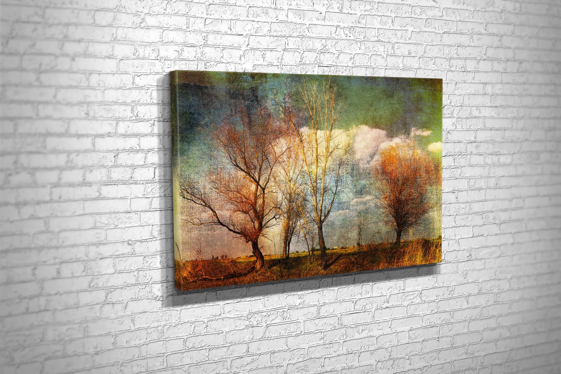TABLO360 YAĞLIBOYA GÖRÜNÜMLÜ AĞAÇLAR KANVAS TABLO 50X75
