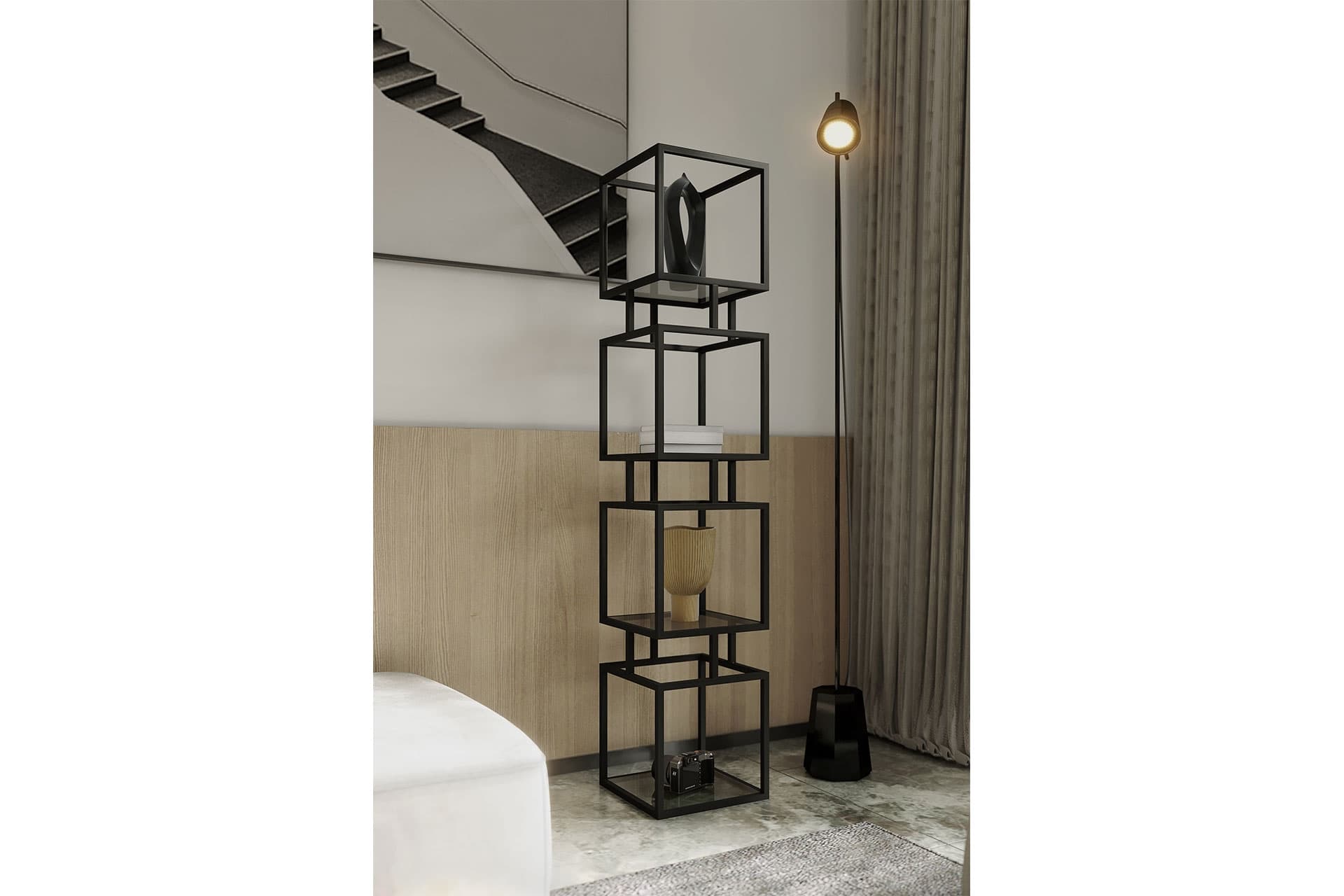 MARSAH HOME RİO METAL KİTAPLIK, SİYAH