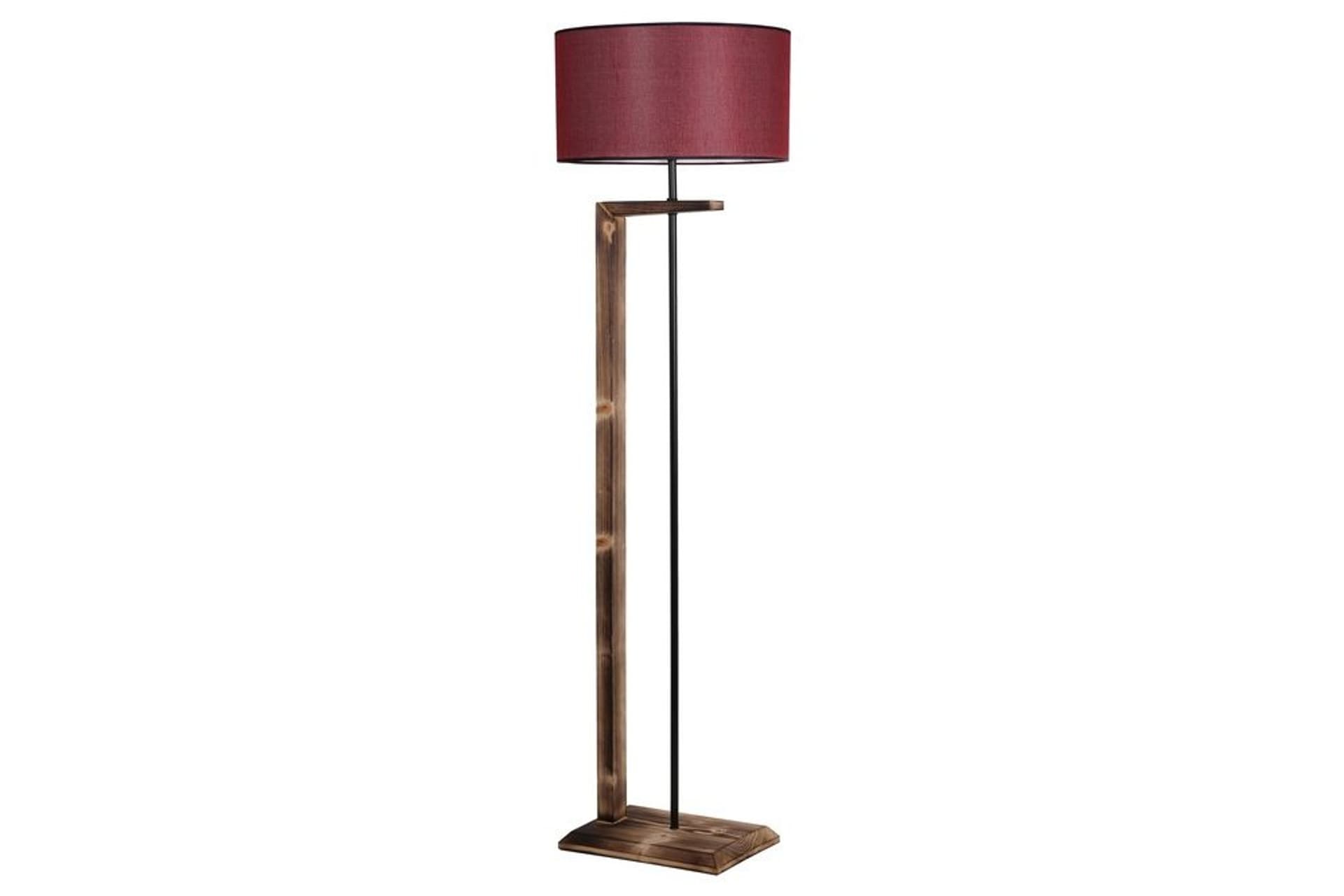 MENEKŞE YANIK AHŞAP LAMBADER SİLİNDİR HASIR BORDO ABAJURLU