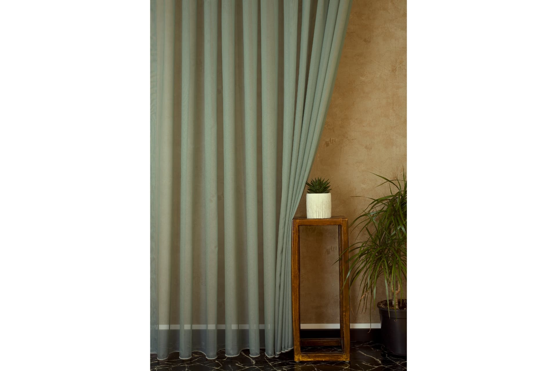 MASSARELLİ ETAMİN TÜL YEŞİL  PİLESİZ 100X260