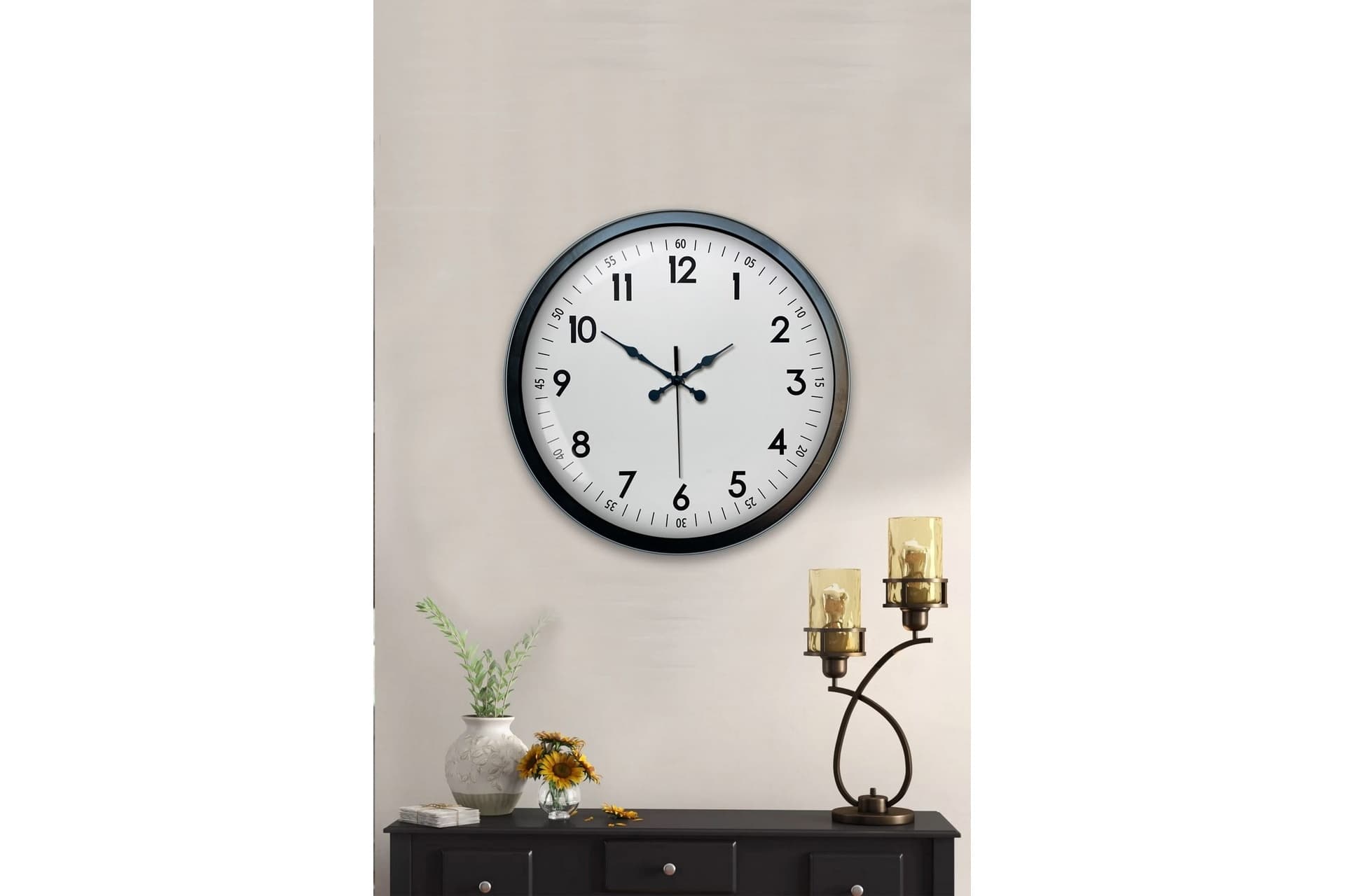 SİYAH METAL STANDART DUVAR SAATİ 40 CM
